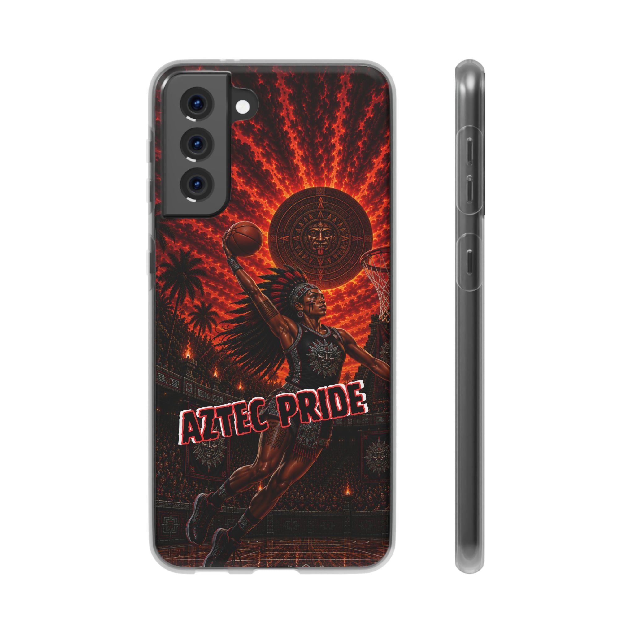 Aztec Basketball Female Warrior – Flexi Phone Case (iPhone & Samsung • Clear TPU • Made & Shipped in the USA • 🚚 FREE USA Shipping • Personalized Option)