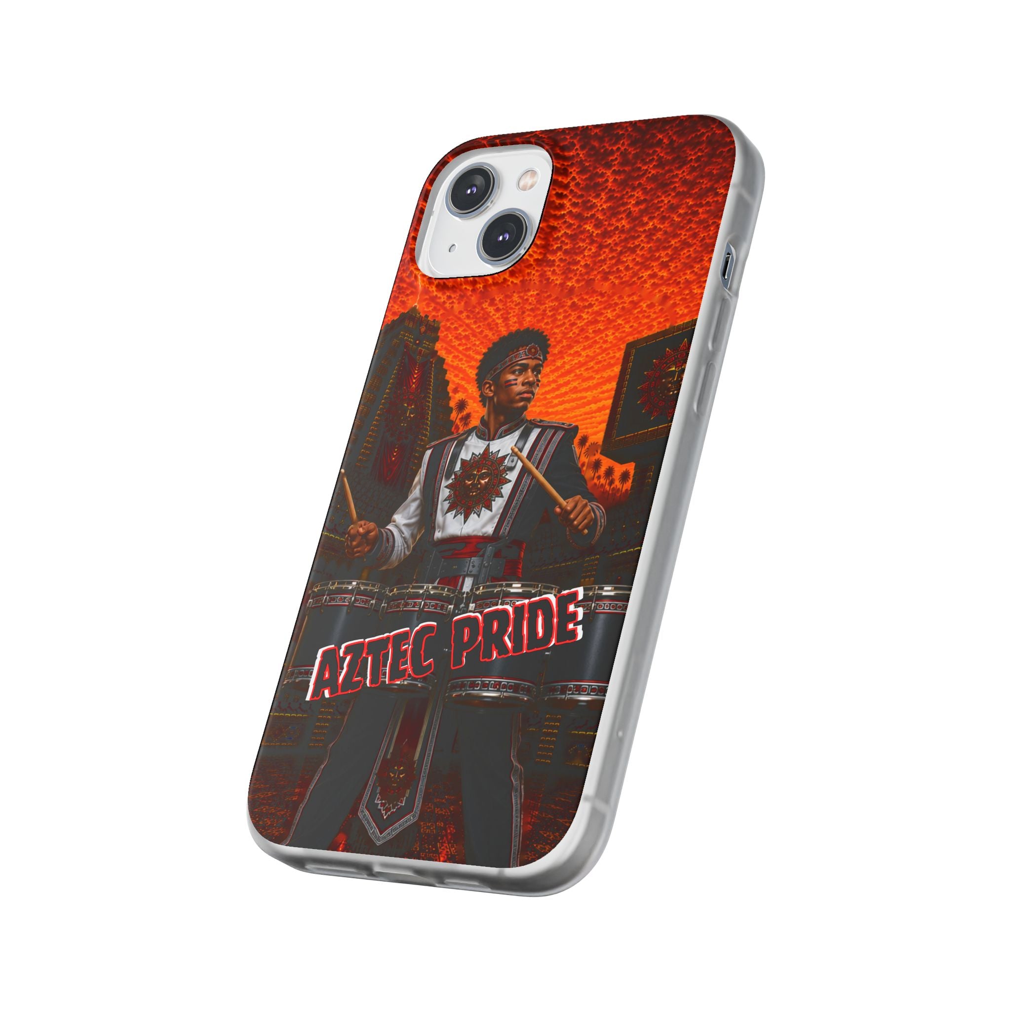 Aztec Band Warrior – Flexi Phone Case (iPhone & Samsung • Clear TPU • Made & Shipped in the USA • 🚚 FREE USA Shipping • Personalized Option)