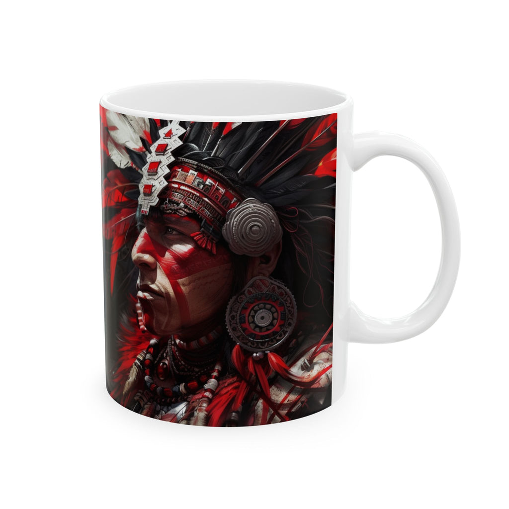 Aztec Loyal Warrior – Ceramic Mug (11oz, 15oz • Dishwasher & Microwave Safe • Made in USA • Personalized Option)