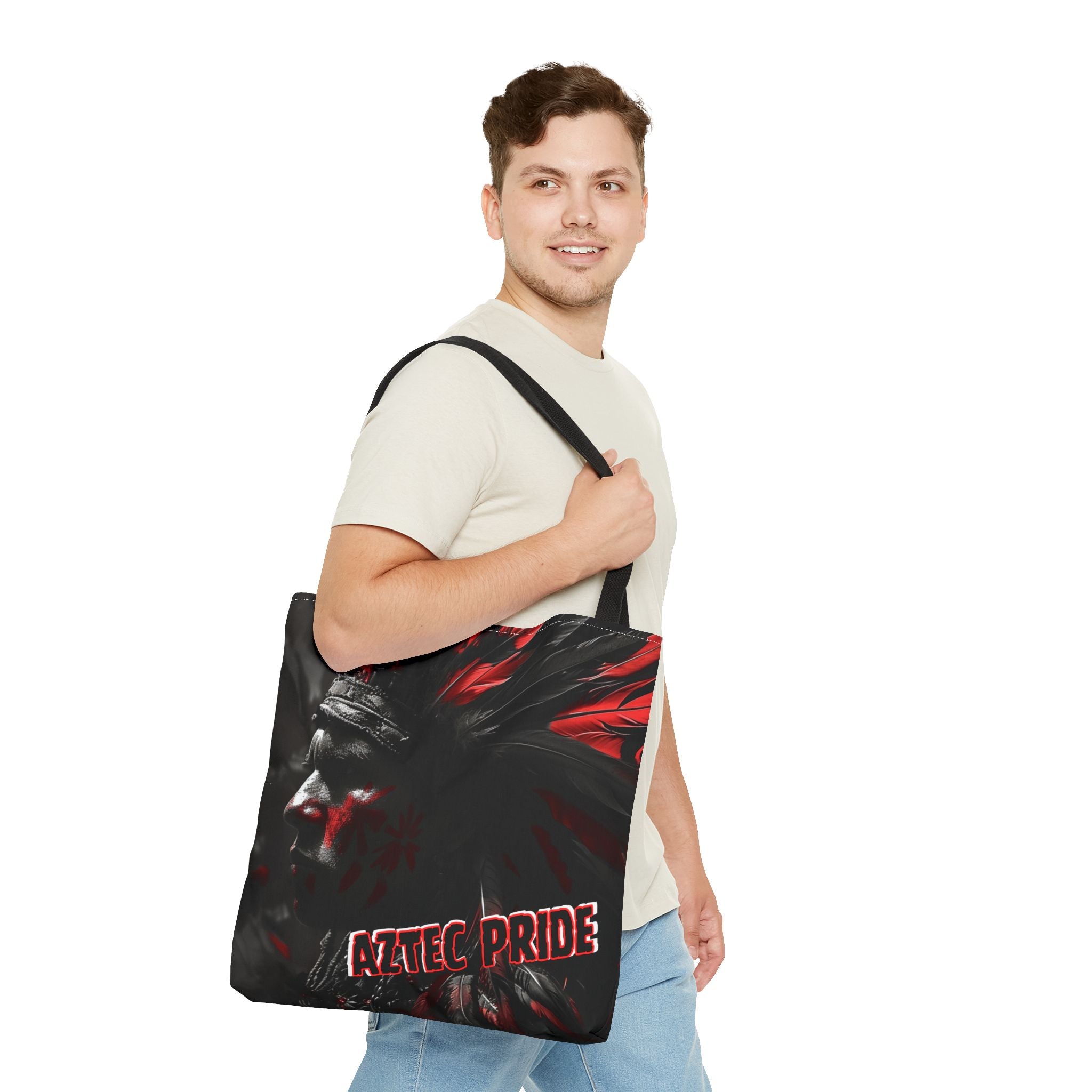 Aztec Jaguar Warrior Tote Bag – Aztec-Inspired Reusable Shopping Bag | GringoArte