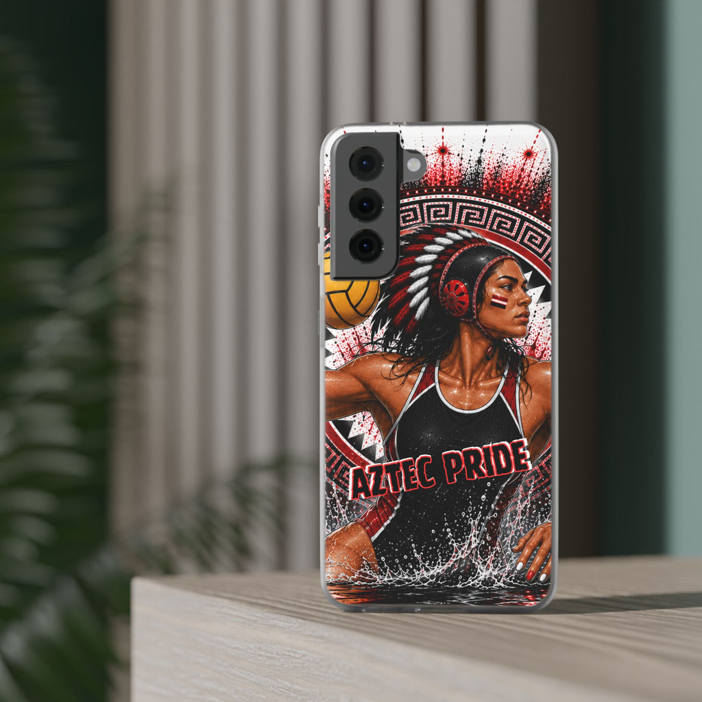 Aztec Water Polo Warrior – Flexi Phone Case (iPhone & Samsung • Clear TPU • Made in USA • Personalized Option)