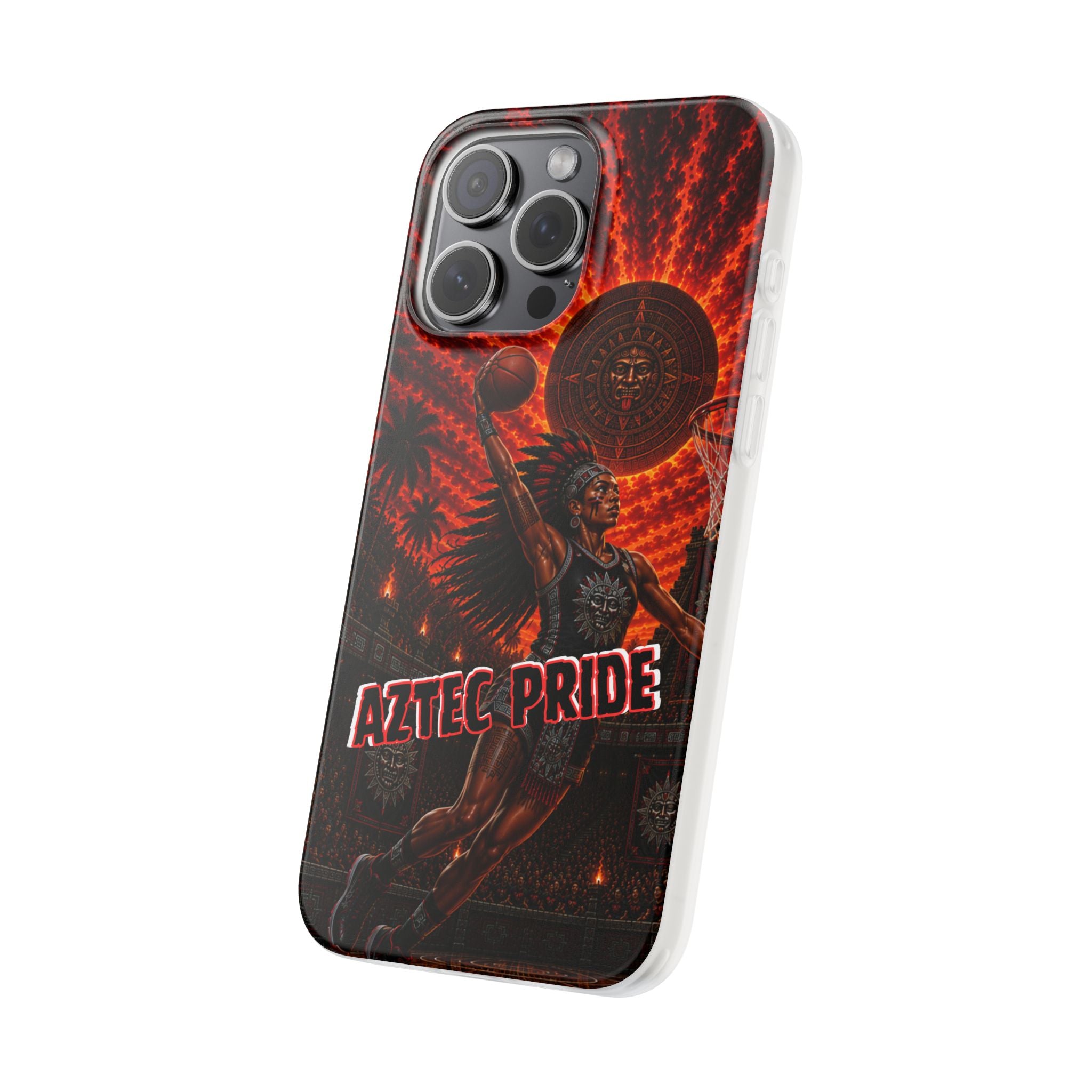 Aztec Basketball Female Warrior – Flexi Phone Case (iPhone & Samsung • Clear TPU • Made & Shipped in the USA • 🚚 FREE USA Shipping • Personalized Option)
