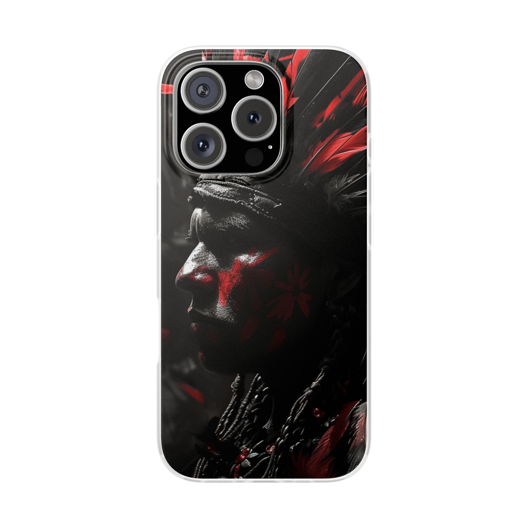 Aztec Jaguar Warrior – Flexi Phone Case (iPhone & Samsung • Clear TPU • Made in USA • Personalized Option)