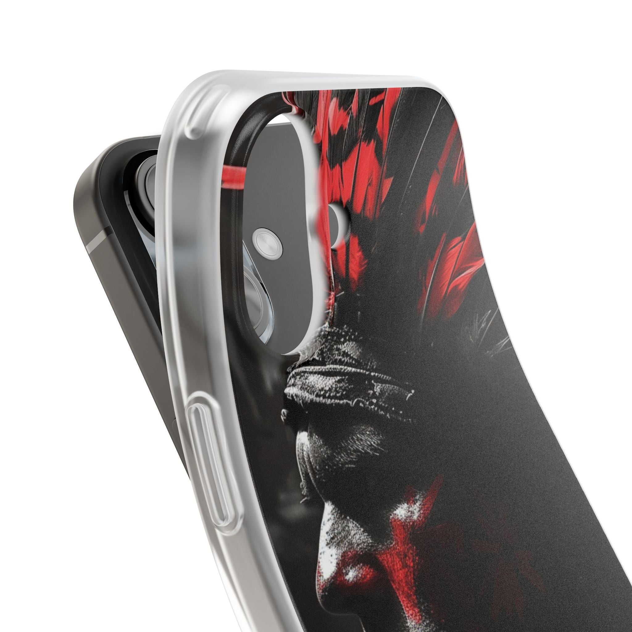 Aztec Jaguar Warrior – Flexi Phone Case (iPhone & Samsung • Clear TPU • Made in USA • Personalized Option)