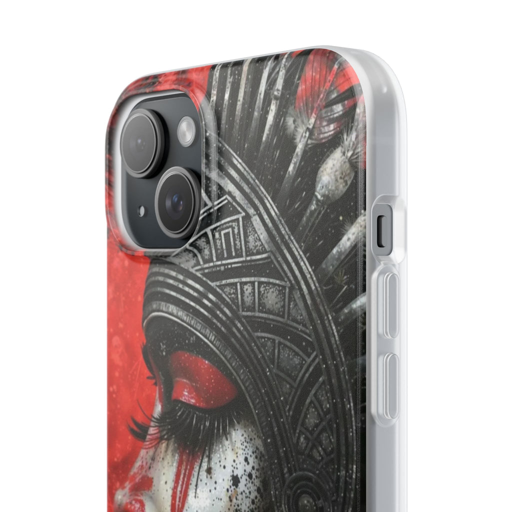 Aztec Fearless Goddess – Flexi Phone Case (iPhone & Samsung • Clear TPU • Made in USA • Personalized Option)