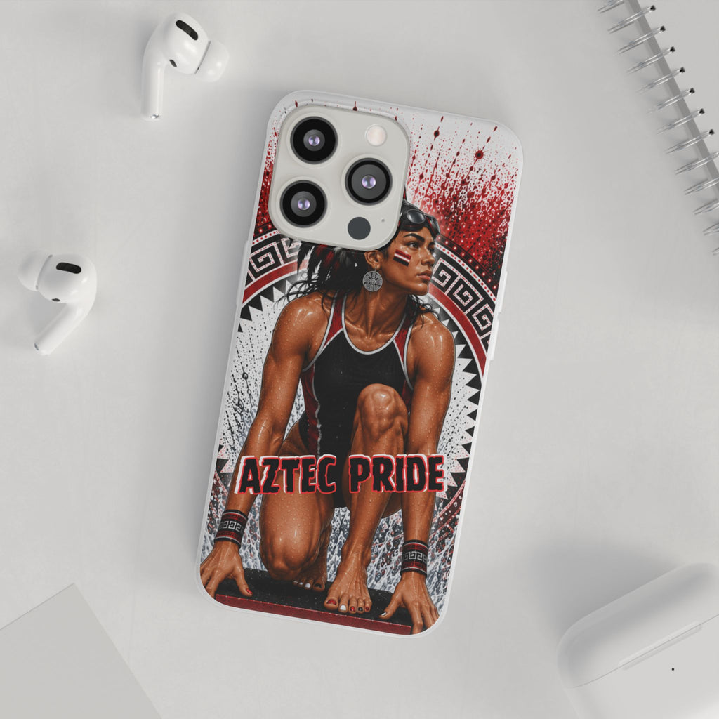 Aztec Swim & Dive Warrior – Flexi Phone Case (iPhone & Samsung • Clear TPU • Made & Shipped in the USA • 🚚 FREE USA Shipping • Personalized Option)