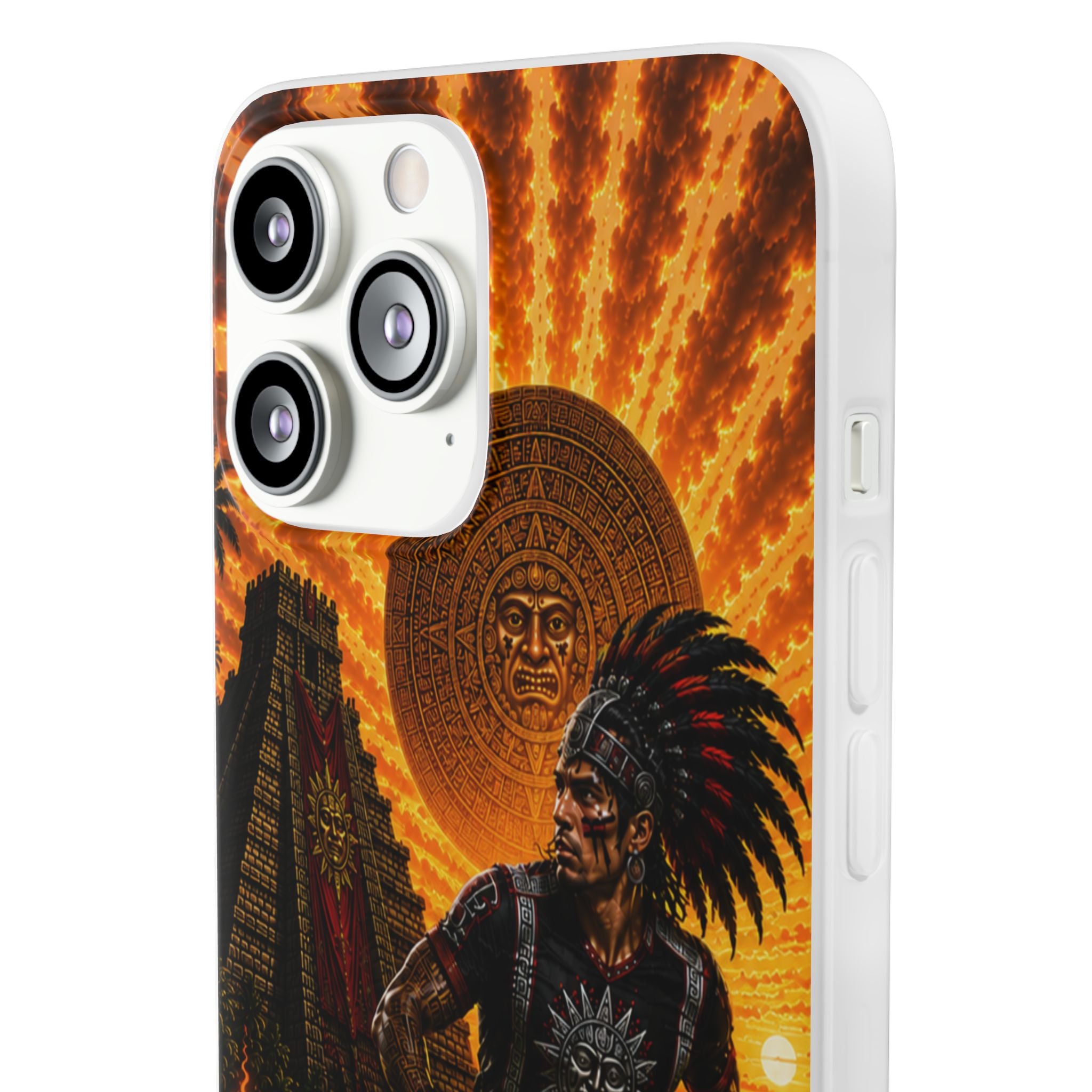 Aztec Soccer Male Warrior – Flexi Phone Case (iPhone & Samsung • Clear TPU • Made & Shipped in the USA • 🚚 FREE USA Shipping • Personalized Option)