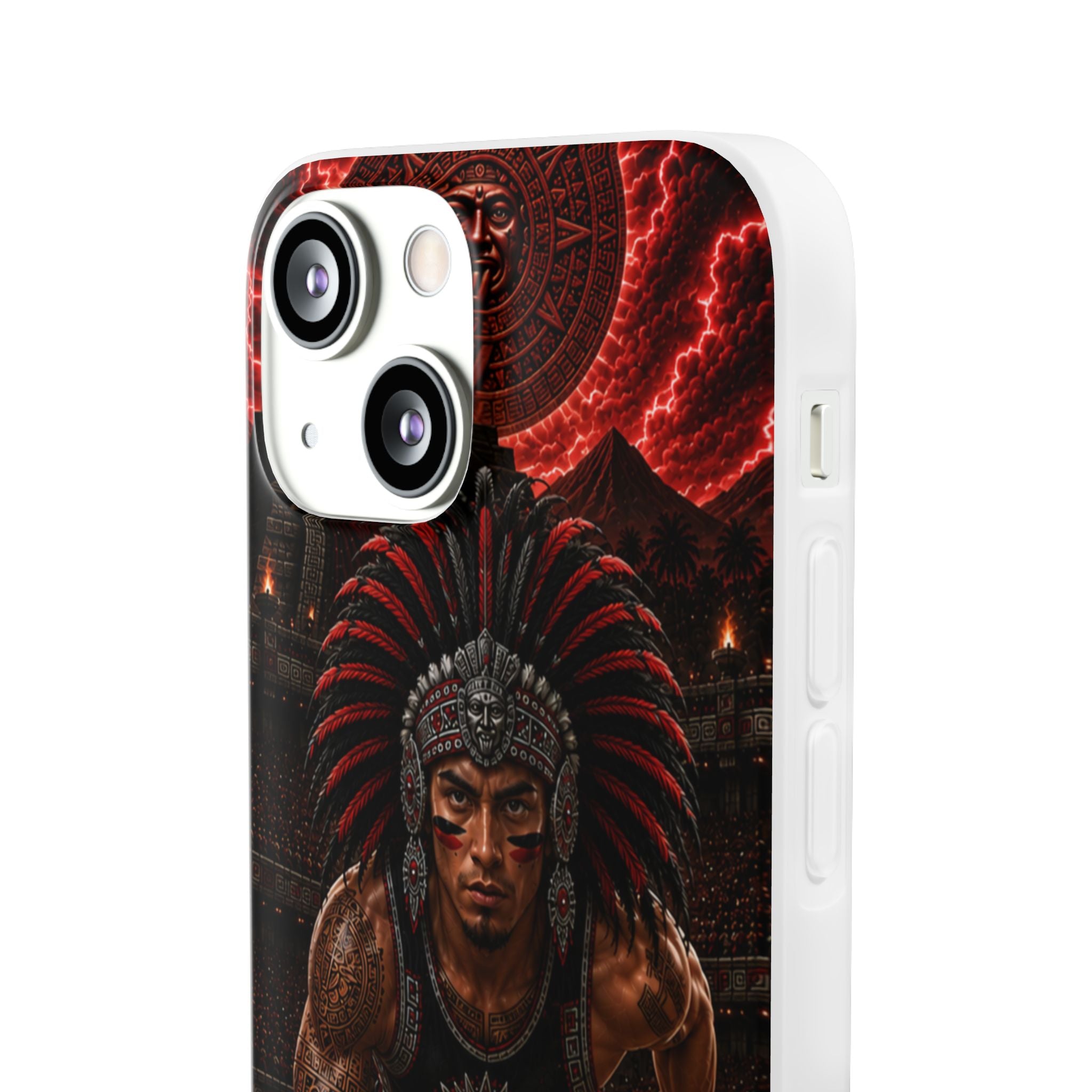 Aztec Track & Field Male Warrior – Flexi Phone Case (iPhone & Samsung • Clear TPU • Made & Shipped in the USA • 🚚 FREE USA Shipping • Personalized Option)
