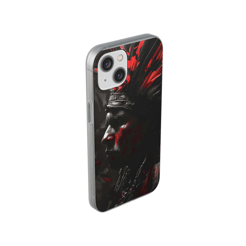 Aztec Jaguar Warrior – Flexi Phone Case (iPhone & Samsung • Clear TPU • Made in USA • Personalized Option)