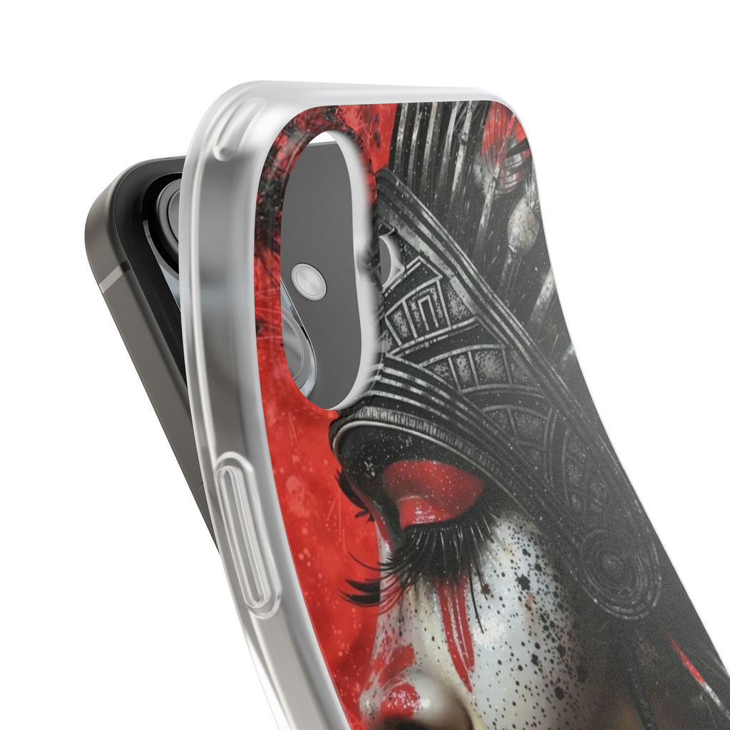 Aztec Fearless Goddess – Flexi Phone Case (iPhone & Samsung • Clear TPU • Made in USA • Personalized Option)