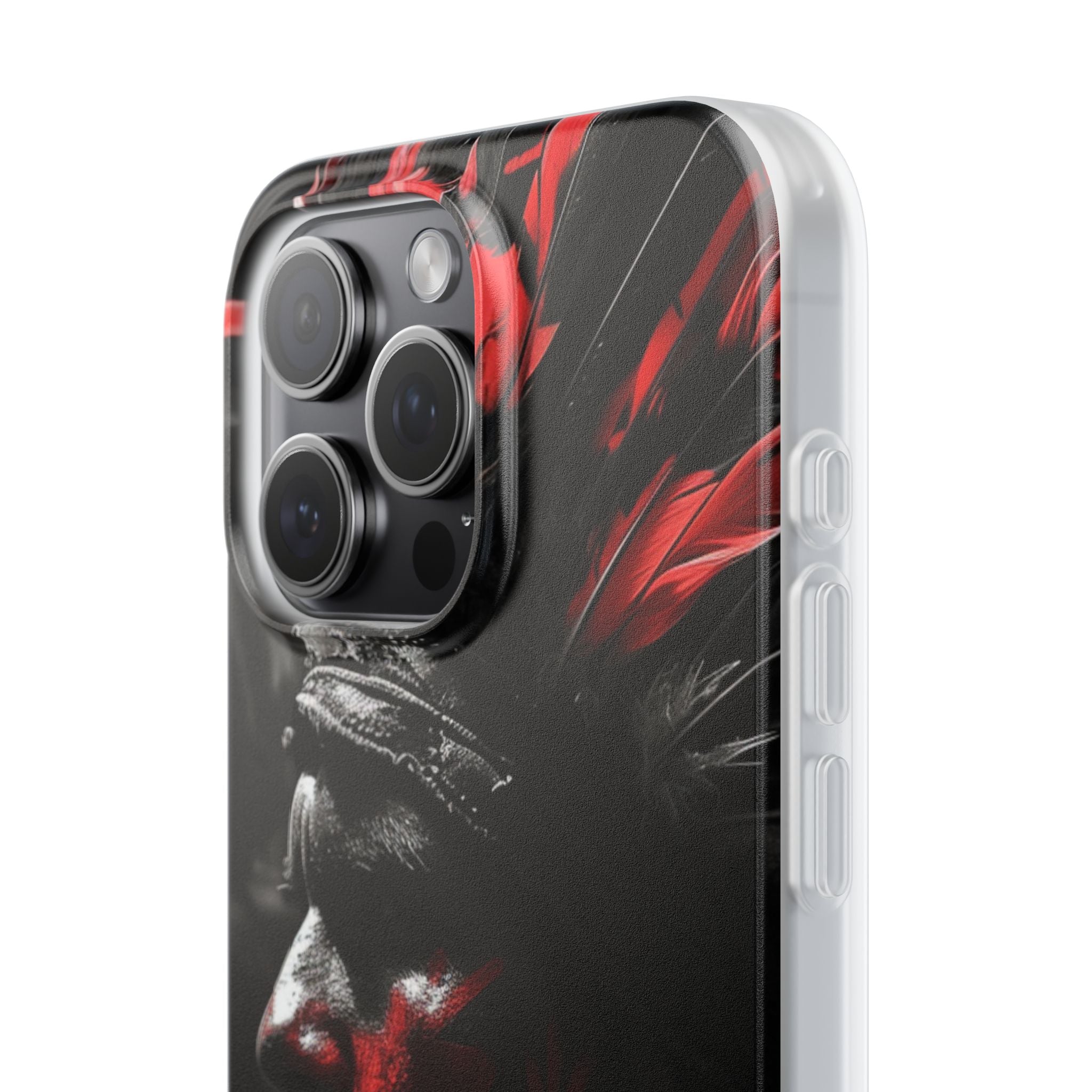 Aztec Jaguar Warrior – Flexi Phone Case (iPhone & Samsung • Clear TPU • Made in USA • Personalized Option)