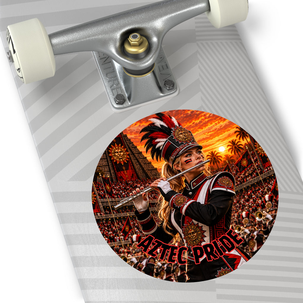 Aztec Band Warrior Round Vinyl Sticker 2”–6” | Made & Shipped in the USA • 🚚 FREE USA Shipping • Personalized Option