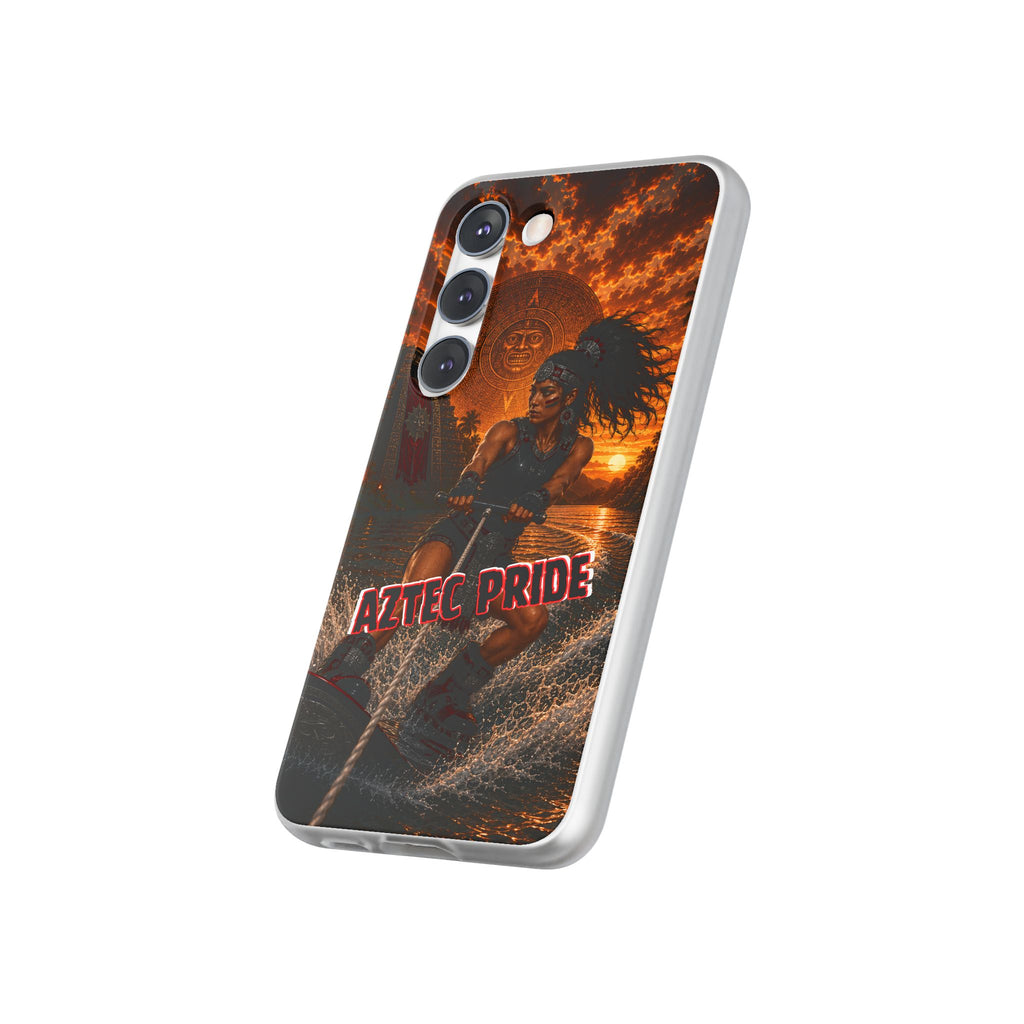 Aztec Wakeboard Female Warrior – Flexi Phone Case (iPhone & Samsung • Clear TPU • Made & Shipped in the USA • 🚚 FREE USA Shipping • Personalized Option)