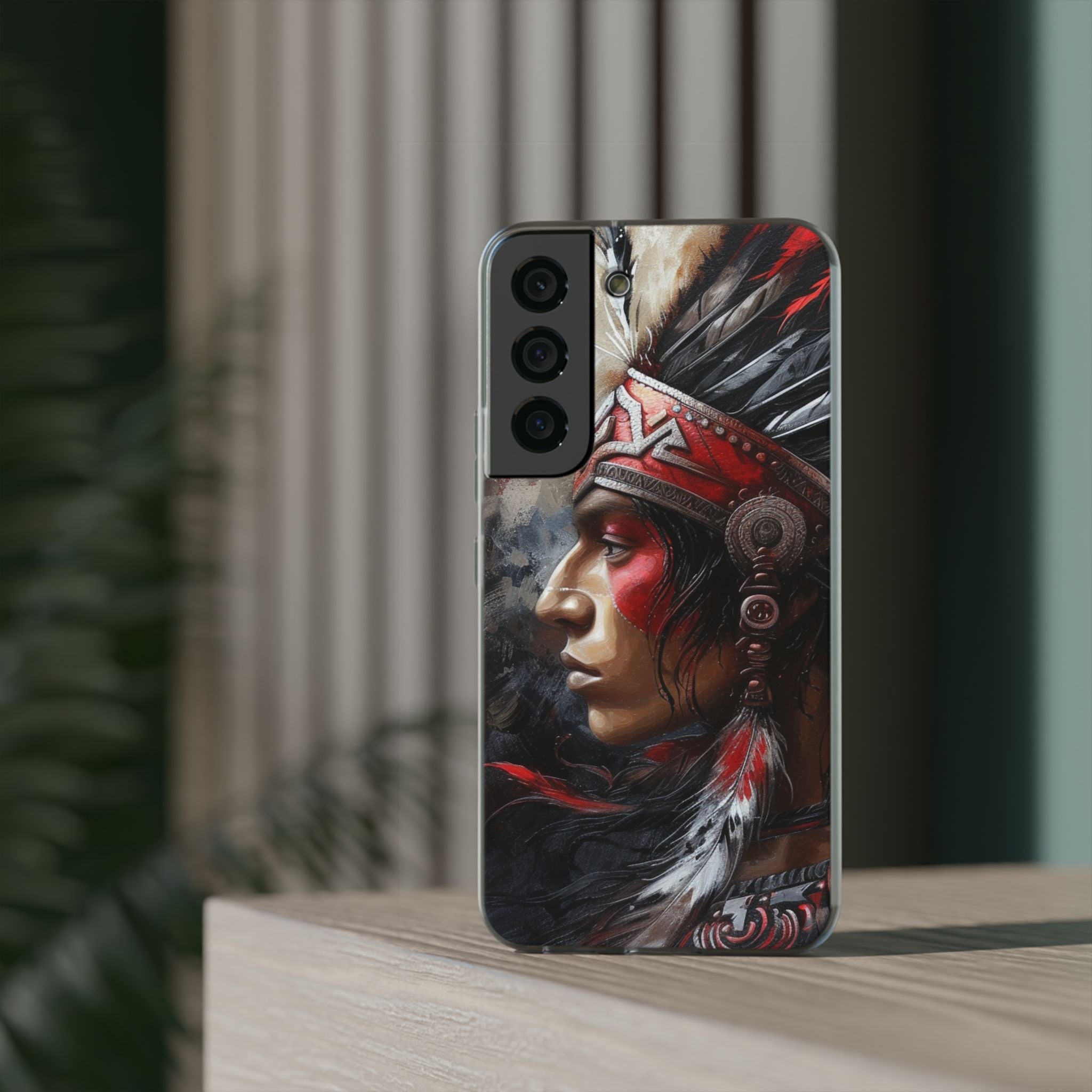 Aztec Silent Warrior – Flexi Phone Case (iPhone & Samsung • Clear TPU • Made in USA • Personalized Option)