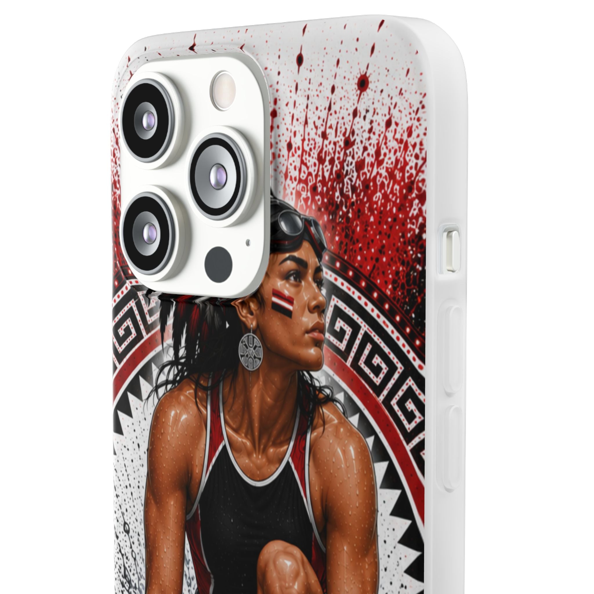 Aztec Swim & Dive Warrior – Flexi Phone Case (iPhone & Samsung • Clear TPU • Made & Shipped in the USA • 🚚 FREE USA Shipping • Personalized Option)