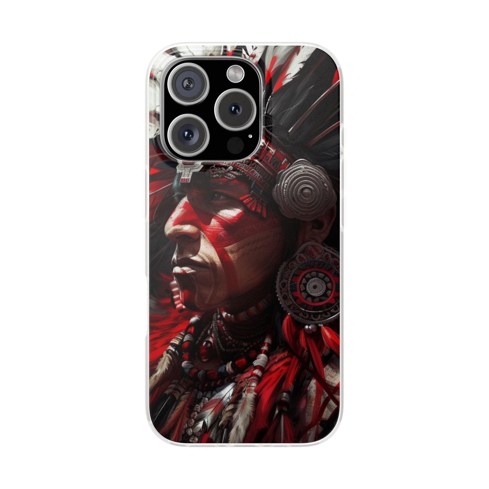 Aztec Loyal Warrior – Flexi Phone Case (iPhone & Samsung • Clear TPU • Made in USA • Personalized Option)