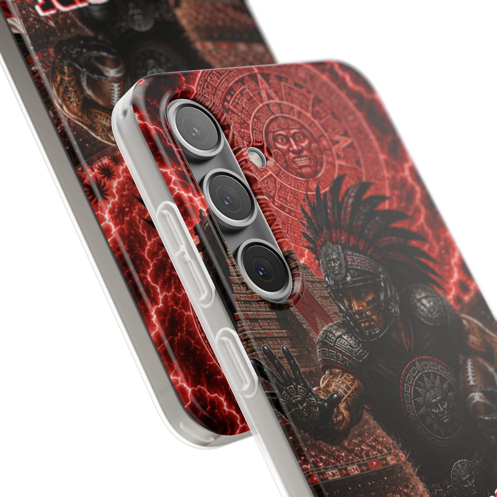Aztec Football Warrior – Flexi Phone Case (iPhone & Samsung • Clear TPU • Made in USA • Personalized Option)