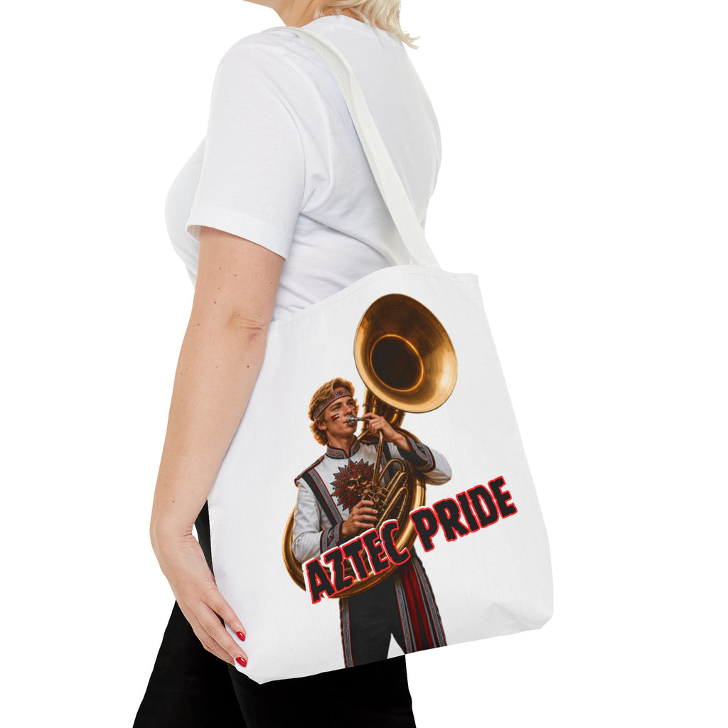 Aztec Band Warrior Tote Bag | Aztec-Inspired AI Art • Made & Shipped in the USA • 🚚 FREE USA Shipping • FREE Personalization