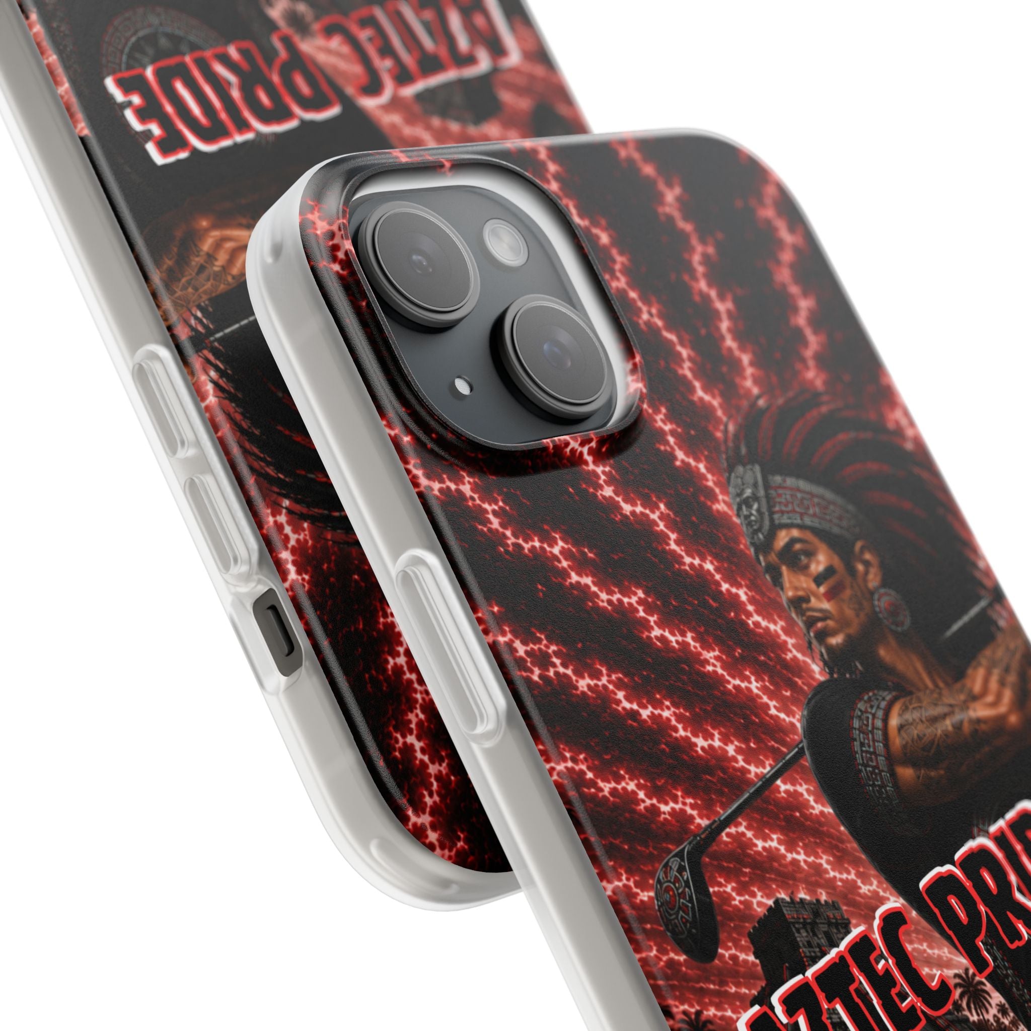 Aztec Golf Male Warrior – Flexi Phone Case (iPhone & Samsung • Clear TPU • Made & Shipped in the USA • 🚚 FREE USA Shipping • Personalized Option)