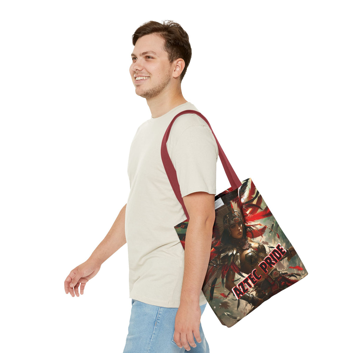 Aztec Blood Feather Goddess Tote Bag – Aztec-Inspired Reusable Shopping Bag | GringoArte