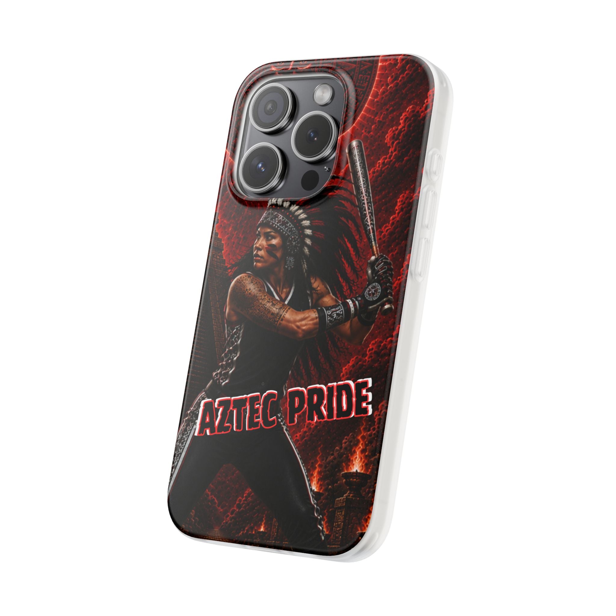Aztec Softball Warrior – Flexi Phone Case (iPhone & Samsung • Clear TPU • Made in USA • Personalized Option)