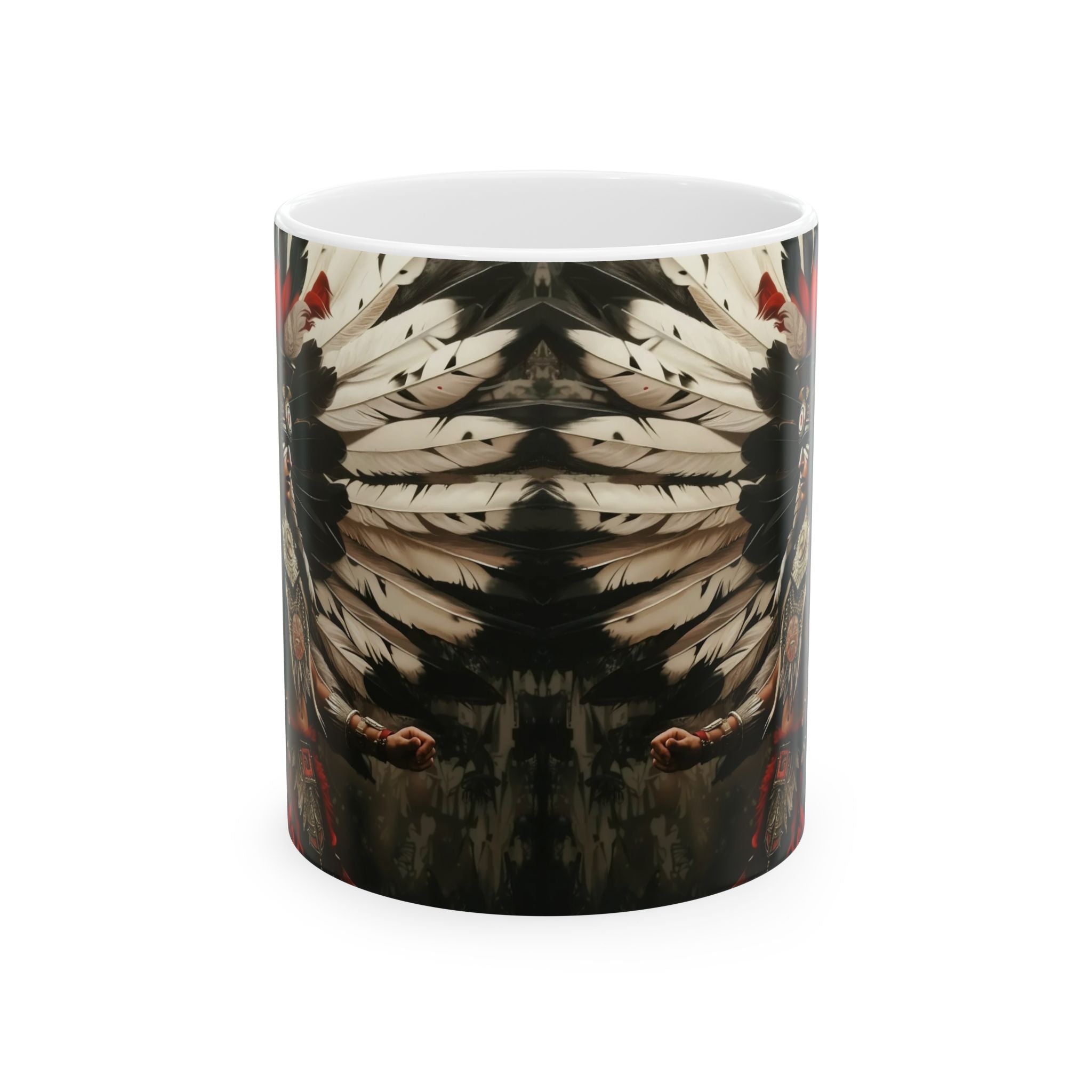 Aztec Fierce Warrior – Ceramic Mug (11oz, 15oz • Dishwasher & Microwave Safe • Made in USA • Personalized Option)