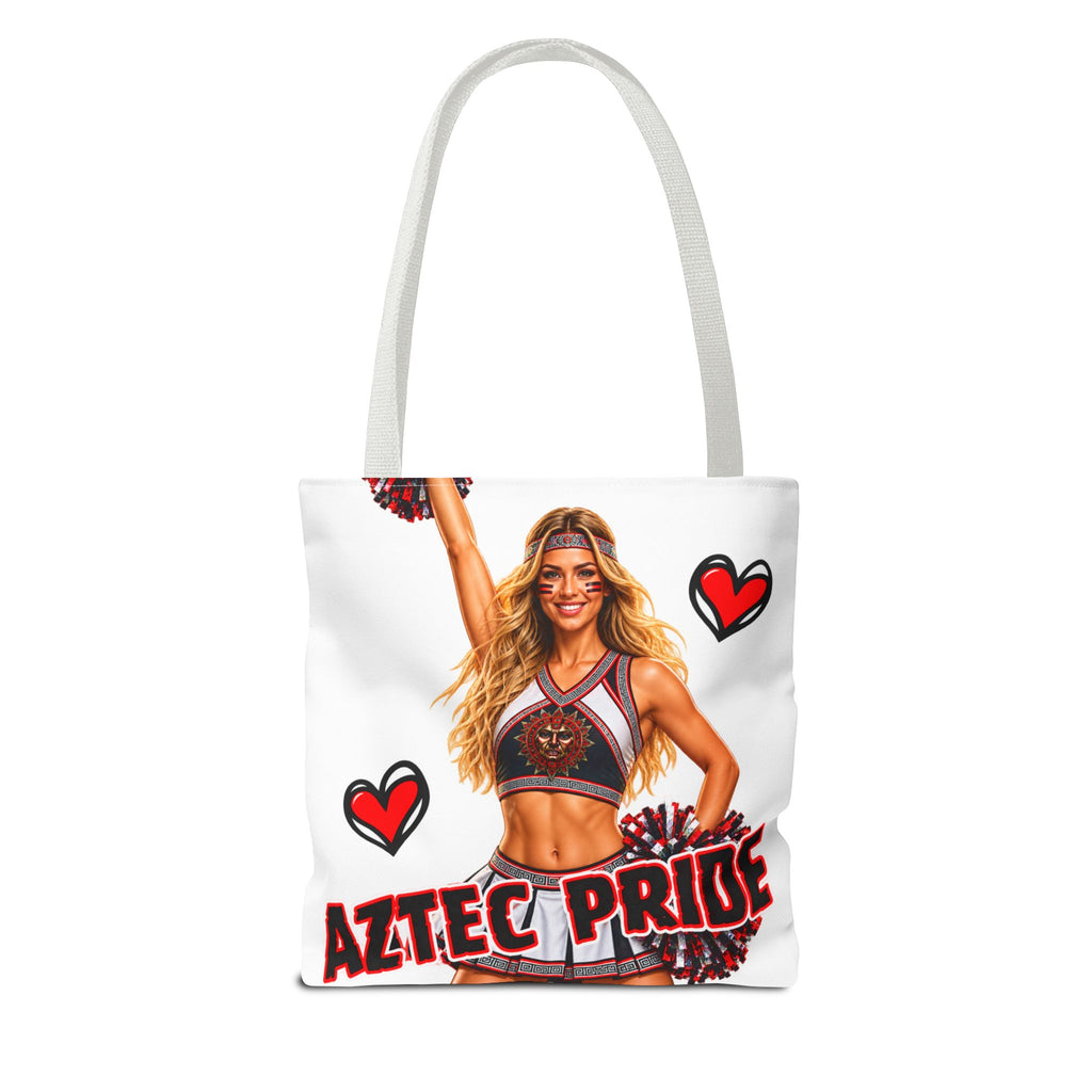 Aztec Cheerleader Warrior Tote Bag | Aztec-Inspired AI Art • Made & Shipped in the USA • 🚚 FREE USA Shipping • FREE Personalization