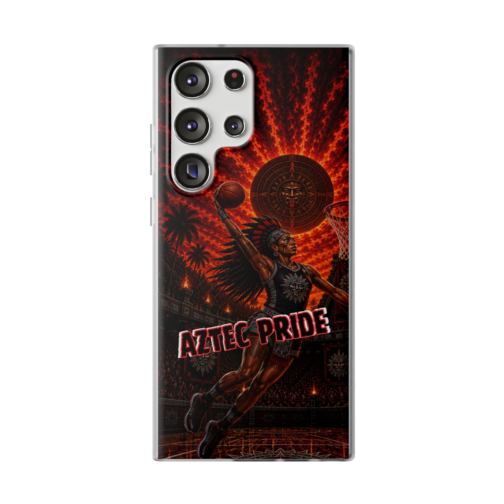 Aztec Basketball Female Warrior – Flexi Phone Case (iPhone & Samsung • Clear TPU • Made & Shipped in the USA • 🚚 FREE USA Shipping • Personalized Option)