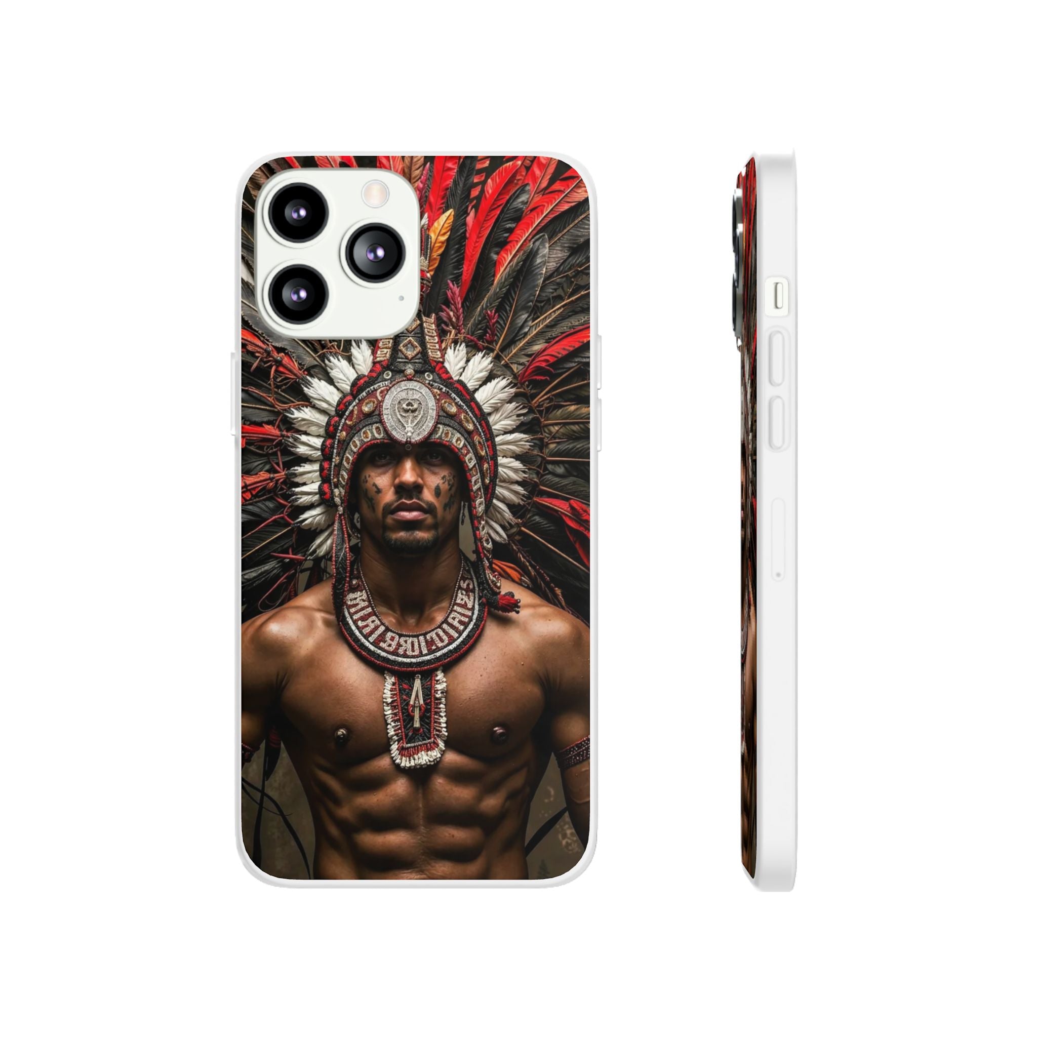 Aztec Warrior Eagle – Flexi Phone Case (iPhone & Samsung • Clear TPU • Made in USA • Personalized Option)