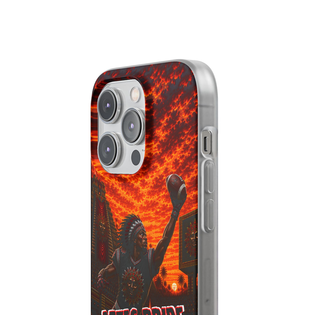 Aztec Football Warrior – Flexi Phone Case (iPhone & Samsung • Clear TPU • Made & Shipped in the USA • 🚚 FREE USA Shipping • Personalized Option)