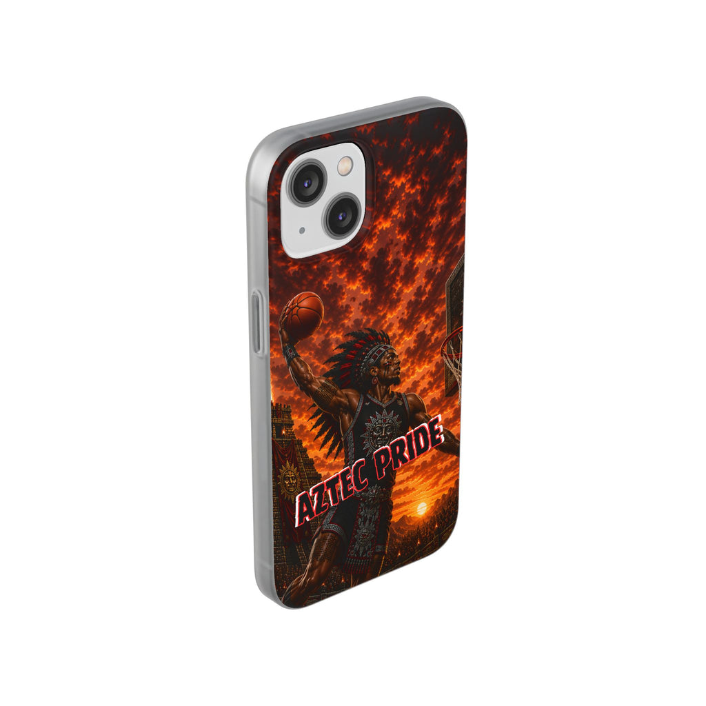 Aztec Basketball Male Warrior – Flexi Phone Case (iPhone & Samsung • Clear TPU • Made & Shipped in the USA • 🚚 FREE USA Shipping • Personalized Option)