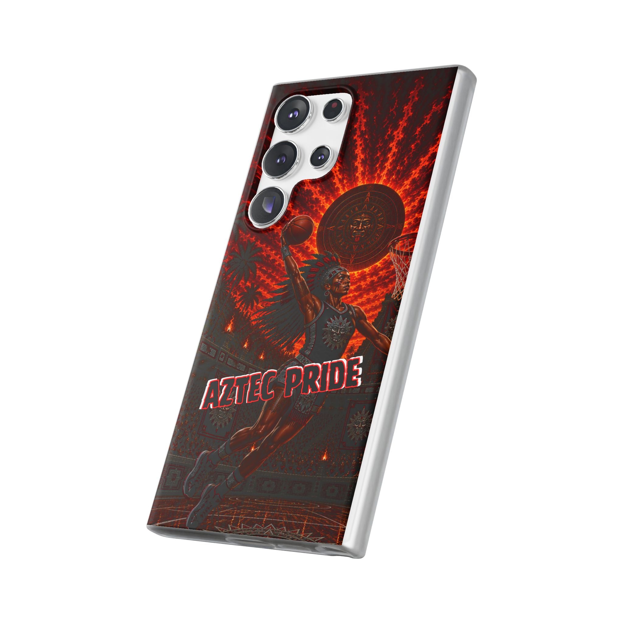 Aztec Basketball Female Warrior – Flexi Phone Case (iPhone & Samsung • Clear TPU • Made & Shipped in the USA • 🚚 FREE USA Shipping • Personalized Option)