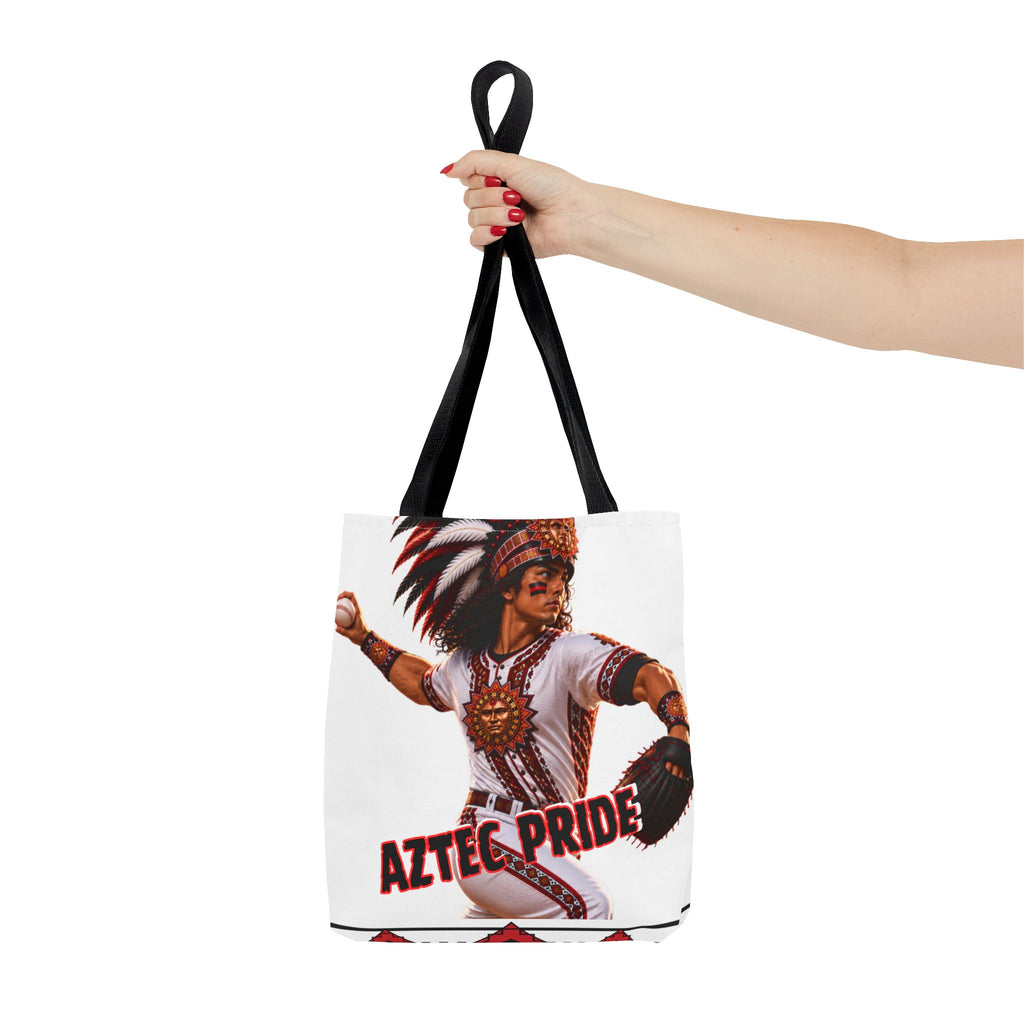Aztec Baseball Warrior Tote Bag | Aztec-Inspired AI Art • Made & Shipped in the USA • 🚚 FREE USA Shipping • FREE Personalization