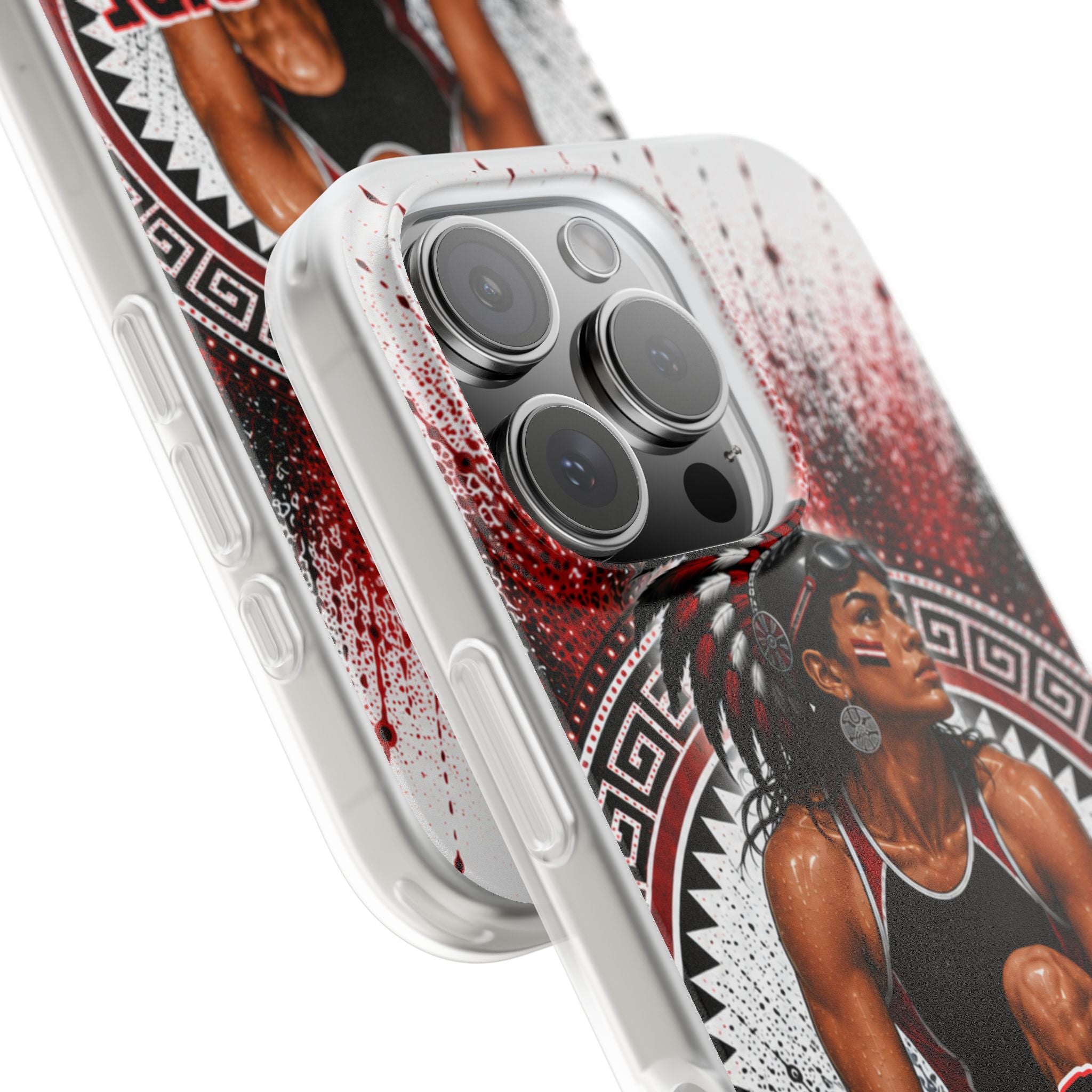 Aztec Swim & Dive Warrior – Flexi Phone Case (iPhone & Samsung • Clear TPU • Made & Shipped in the USA • 🚚 FREE USA Shipping • Personalized Option)