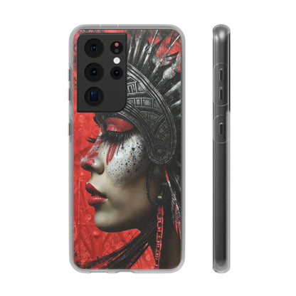 Aztec Fearless Goddess – Flexi Phone Case (iPhone & Samsung • Clear TPU • Made in USA • Personalized Option)