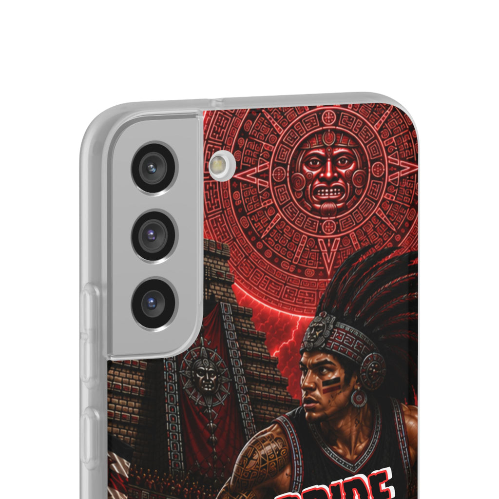 Aztec Basketall Warrior – Flexi Phone Case (iPhone & Samsung • Clear TPU • Made & Shipped in the USA • 🚚 FREE USA Shipping • Personalized Option)