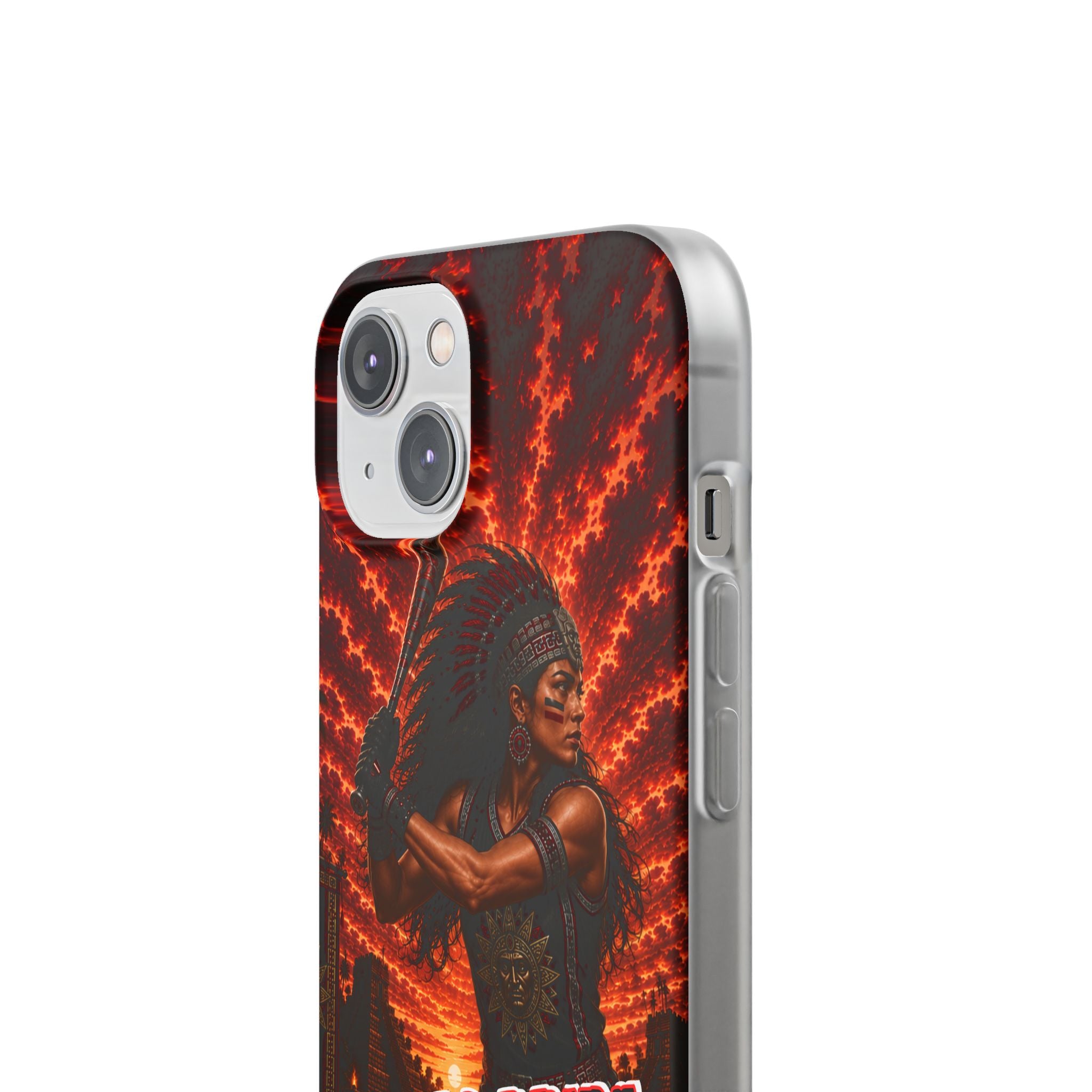 Aztec Softball Warrior – Flexi Phone Case (iPhone & Samsung • Clear TPU • Made & Shipped in the USA • 🚚 FREE USA Shipping • Personalized Option)
