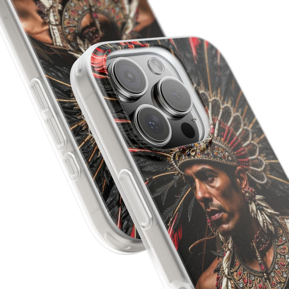 Aztec Sun Guardian – Flexi Phone Case (iPhone & Samsung • Clear TPU • Made in USA • Personalized Option)