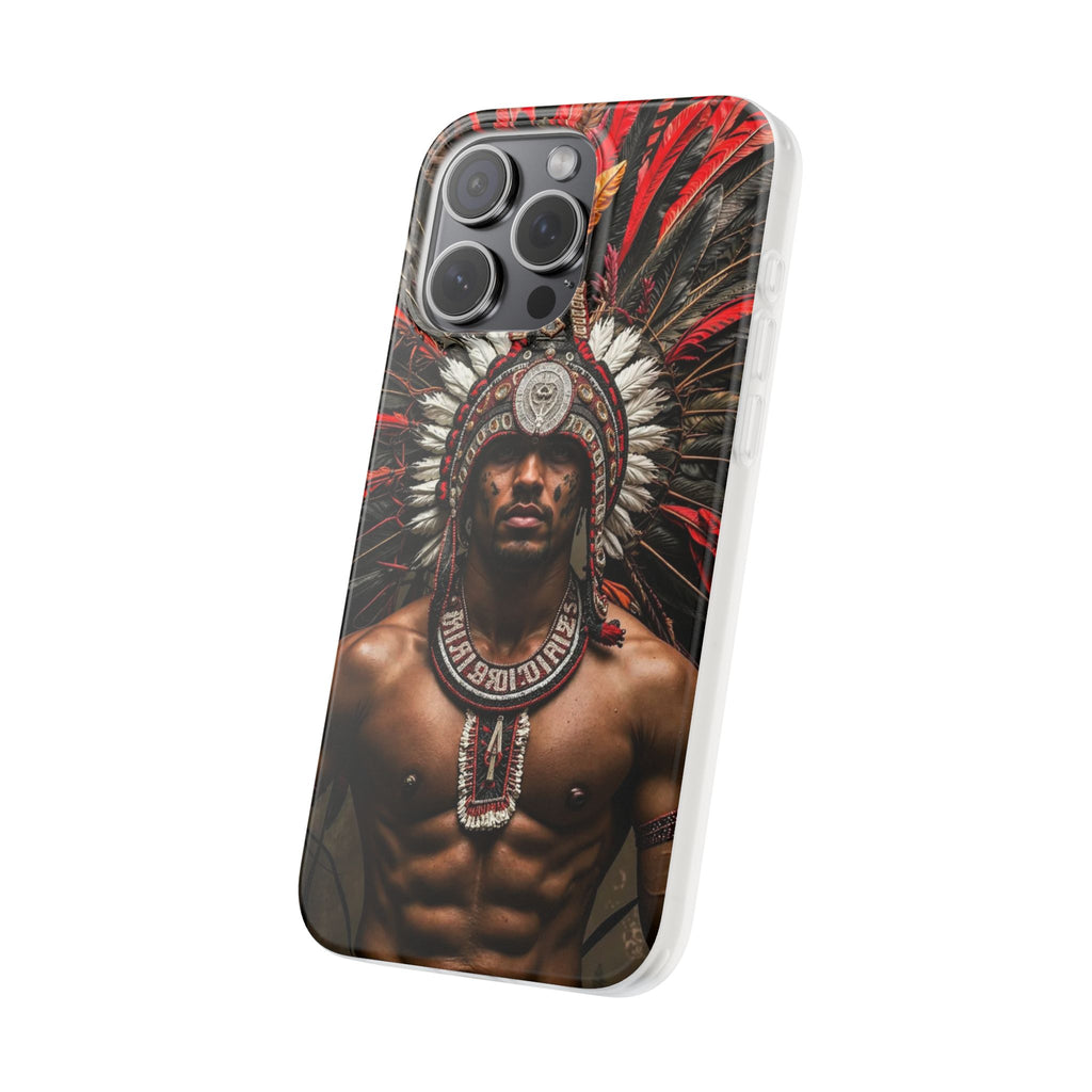 Aztec Warrior Eagle – Flexi Phone Case (iPhone & Samsung • Clear TPU • Made in USA • Personalized Option)