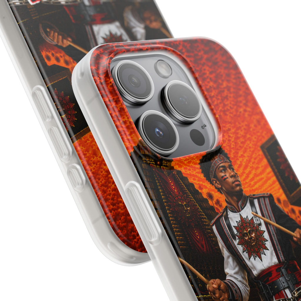 Aztec Band Warrior – Flexi Phone Case (iPhone & Samsung • Clear TPU • Made & Shipped in the USA • 🚚 FREE USA Shipping • Personalized Option)