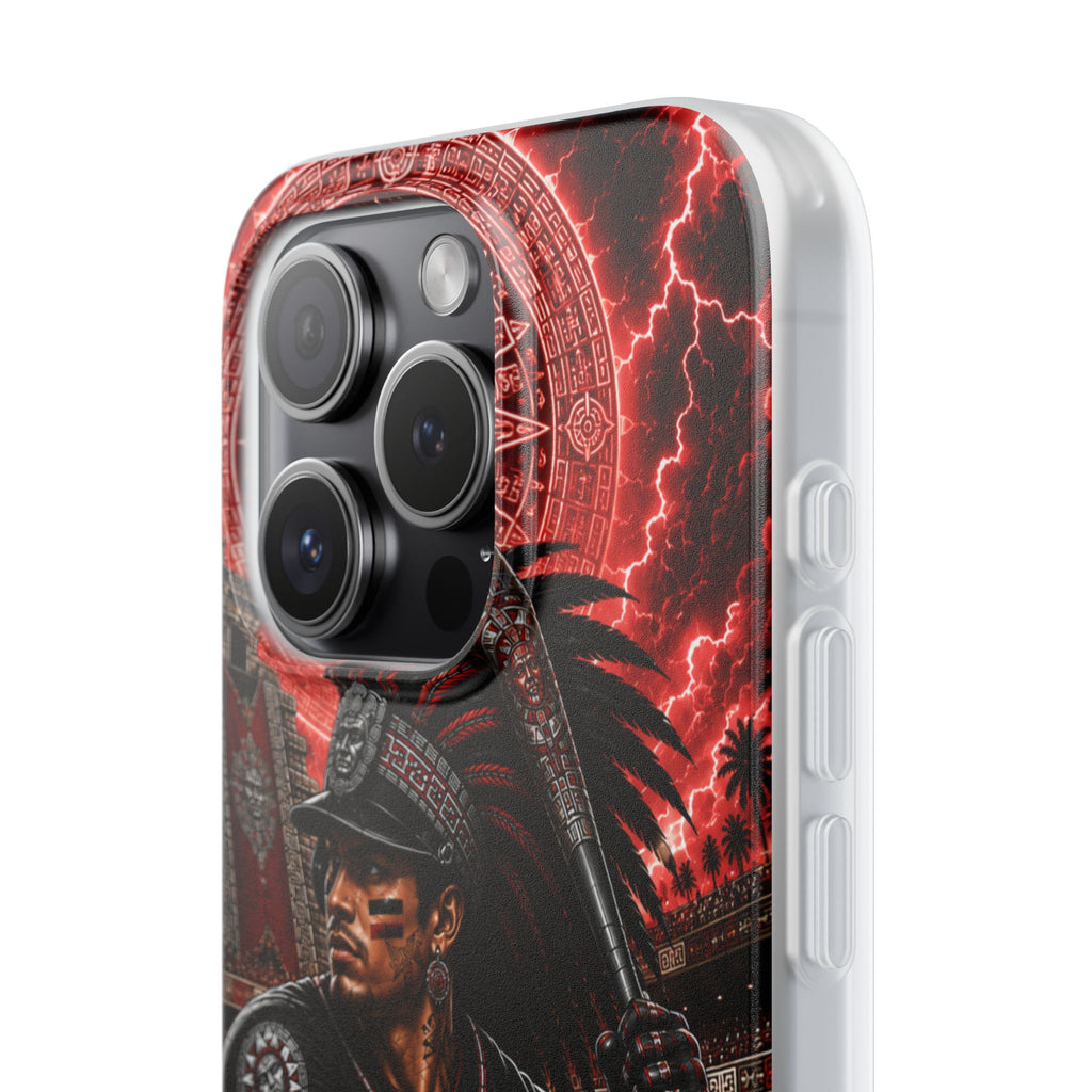 Aztec Baseball Warrior – Flexi Phone Case (iPhone & Samsung • Clear TPU • Made & Shipped in the USA • 🚚 FREE USA Shipping • Personalized Option)