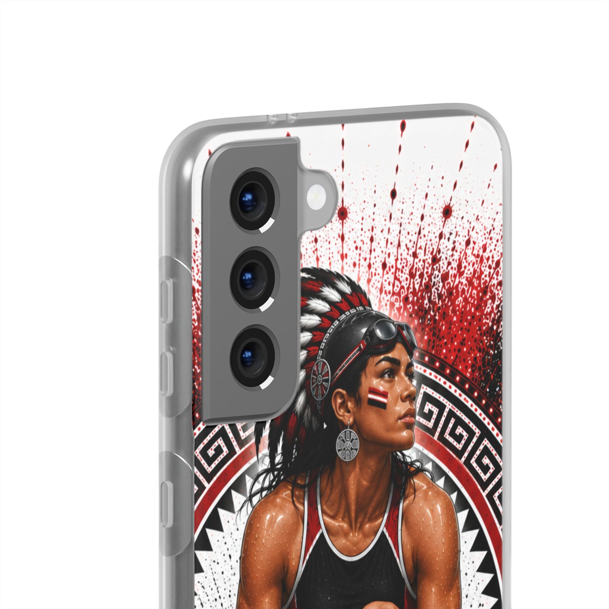 Aztec Swim & Dive Warrior – Flexi Phone Case (iPhone & Samsung • Clear TPU • Made & Shipped in the USA • 🚚 FREE USA Shipping • Personalized Option)