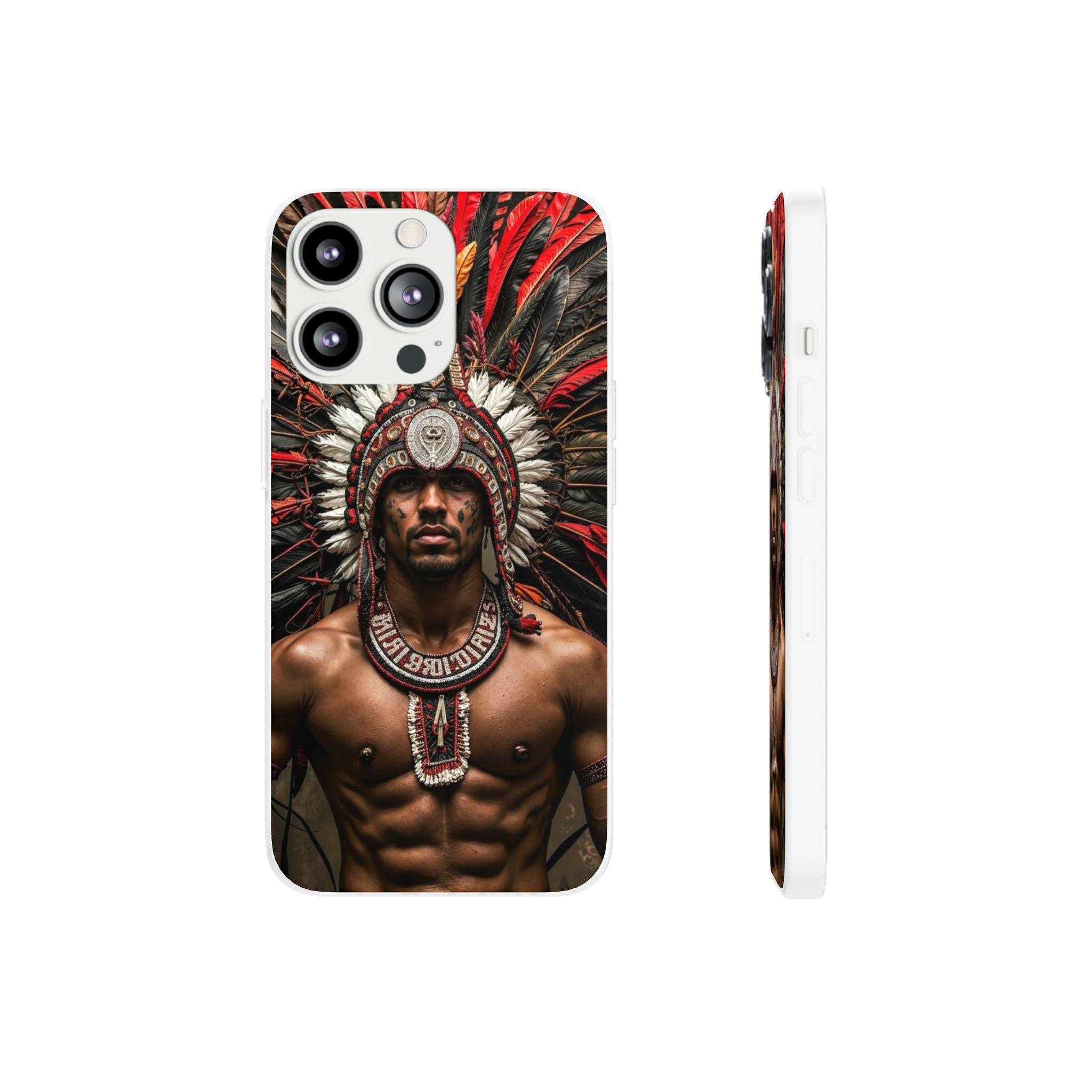 Aztec Warrior Eagle – Flexi Phone Case (iPhone & Samsung • Clear TPU • Made in USA • Personalized Option)