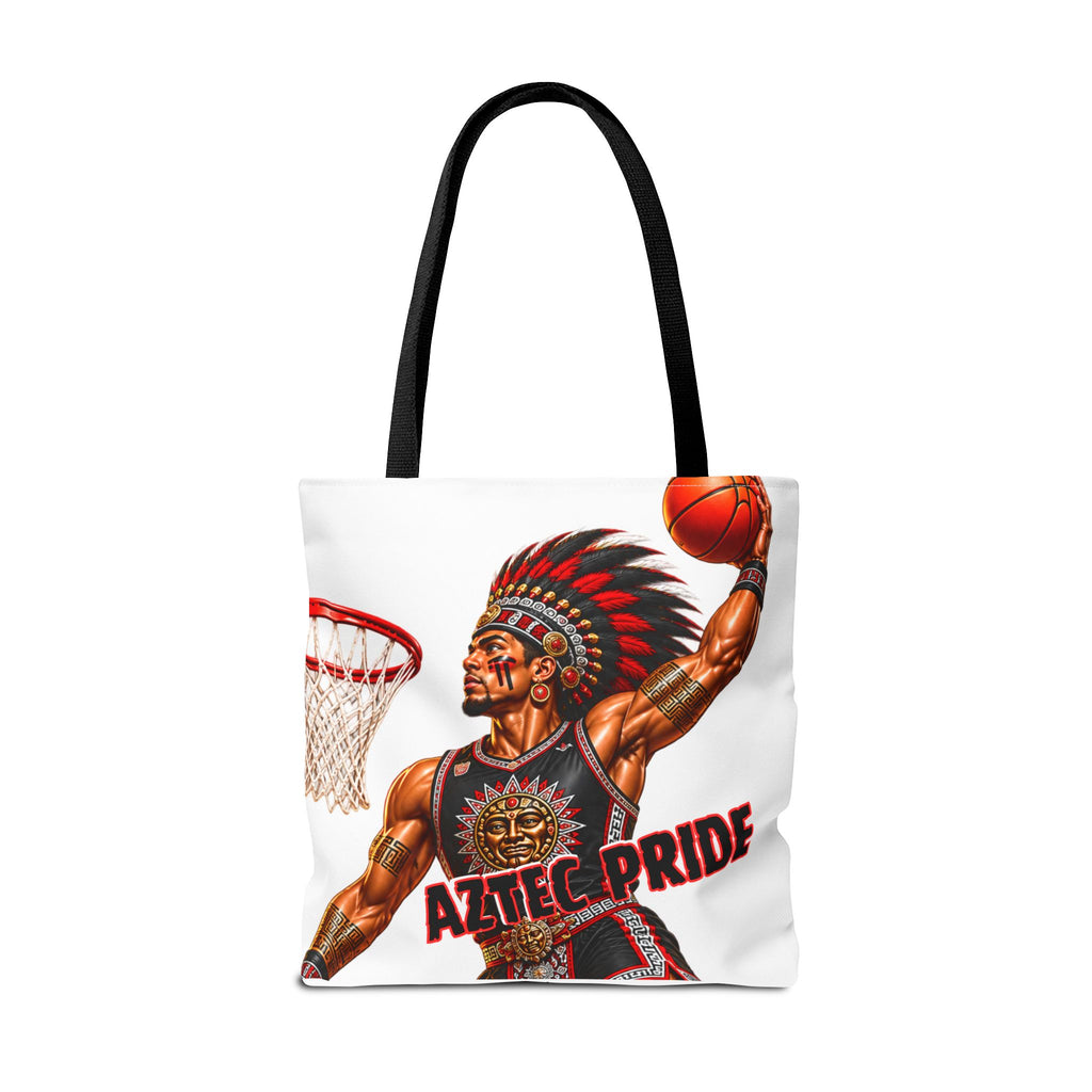 Aztec Basketball Dunk Warrior Tote Bag | Aztec-Inspired AI Art • Made & Shipped in the USA • 🚚 FREE USA Shipping • FREE Personalization