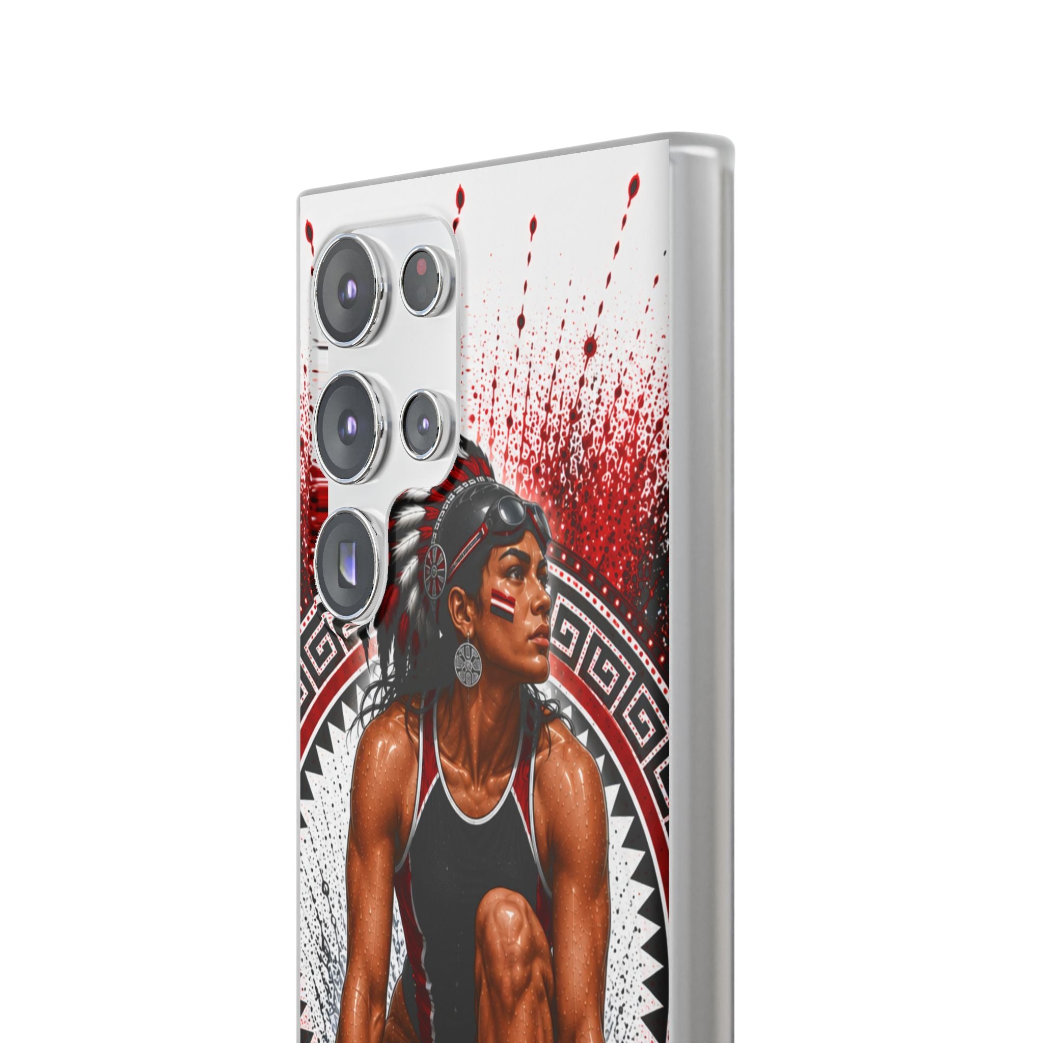 Aztec Swim & Dive Warrior – Flexi Phone Case (iPhone & Samsung • Clear TPU • Made & Shipped in the USA • 🚚 FREE USA Shipping • Personalized Option)