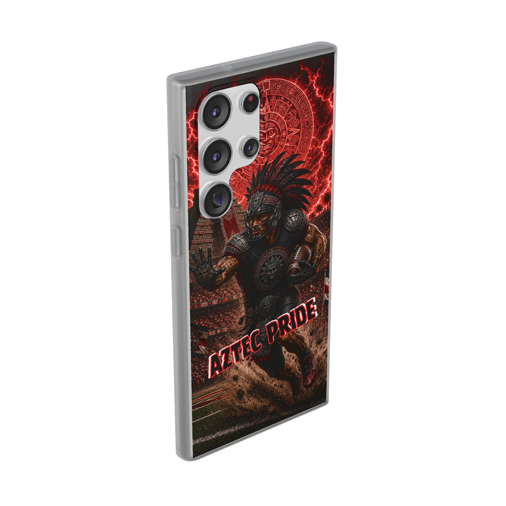 Aztec Football Warrior – Flexi Phone Case (iPhone & Samsung • Clear TPU • Made in USA • Personalized Option)