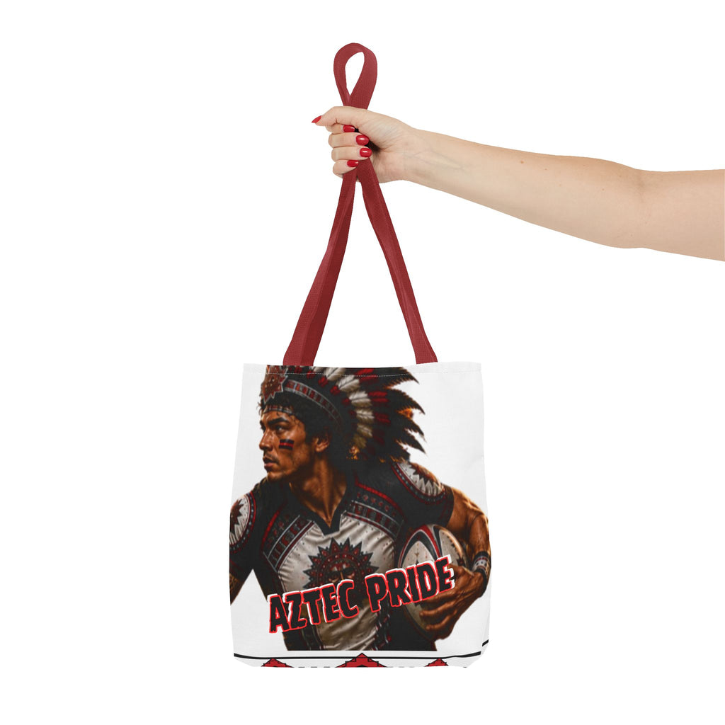 Aztec Rugby Male Warrior Tote Bag | Aztec-Inspired AI Art • Made & Shipped in the USA • 🚚 FREE USA Shipping • FREE Personalization