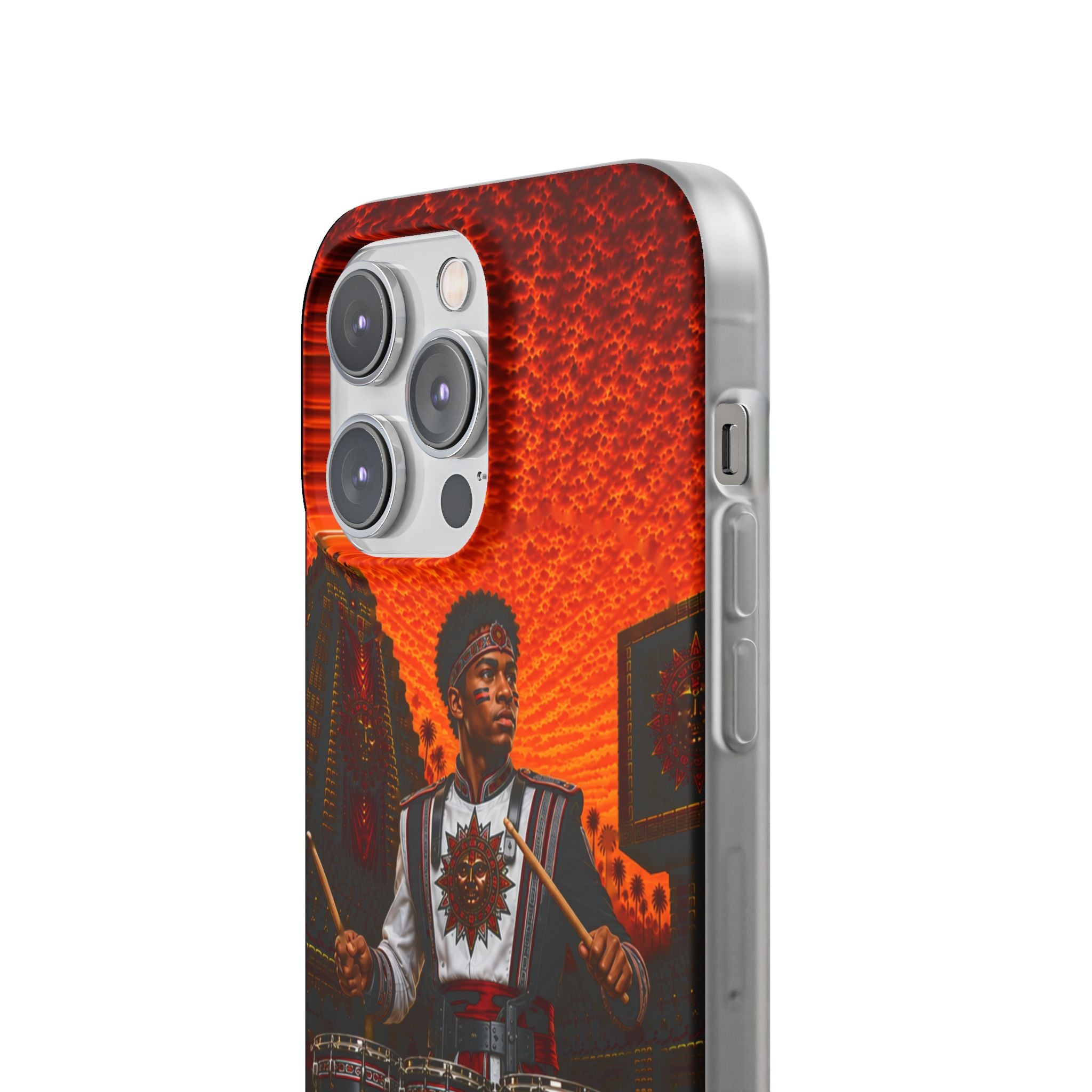 Aztec Band Warrior – Flexi Phone Case (iPhone & Samsung • Clear TPU • Made & Shipped in the USA • 🚚 FREE USA Shipping • Personalized Option)