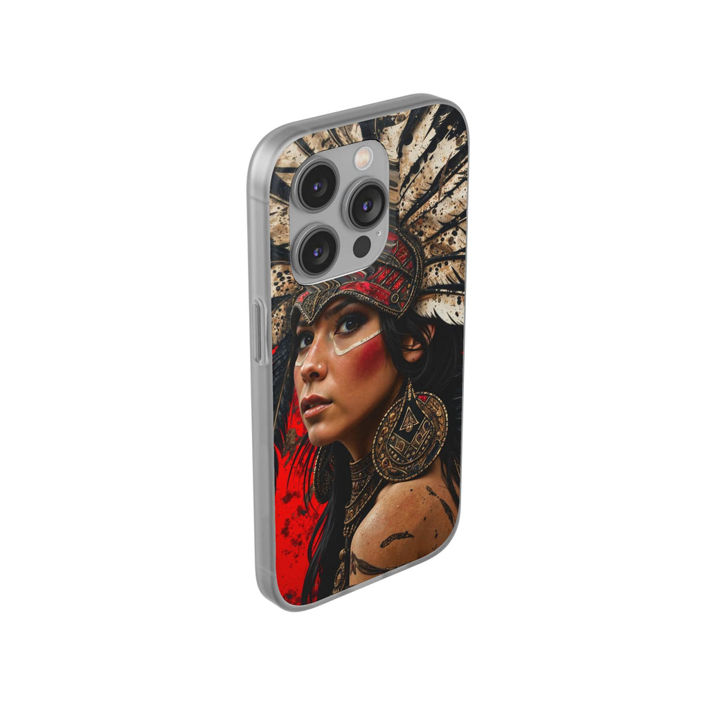 Aztec Moon Goddess – Flexi Phone Case (iPhone & Samsung • Clear TPU • Made in USA • Personalized Option)