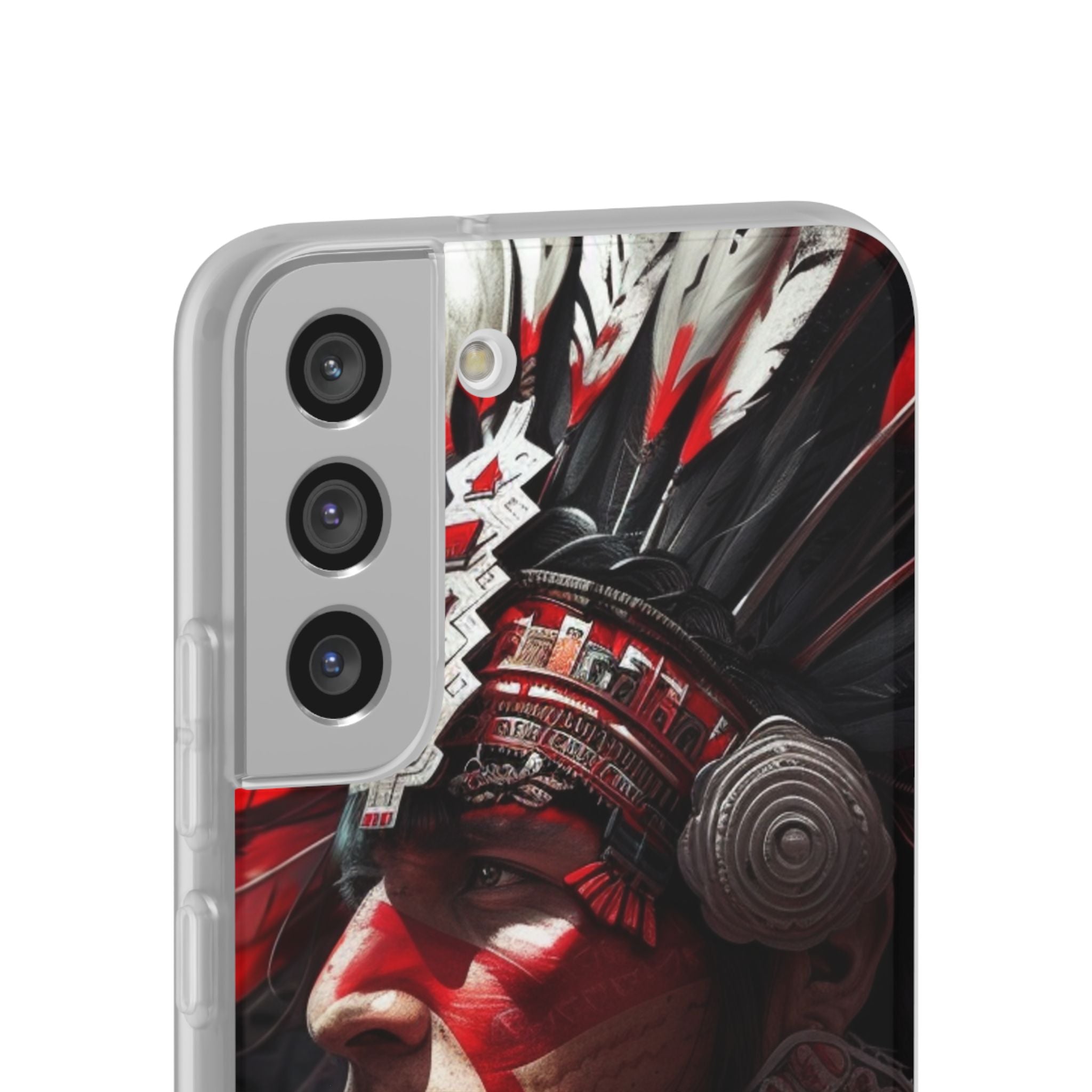 Aztec Loyal Warrior – Flexi Phone Case (iPhone & Samsung • Clear TPU • Made in USA • Personalized Option)